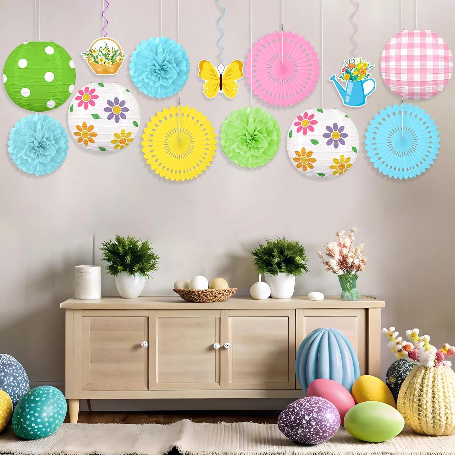 Wholesale 13PCS Spring Decor Paper Lanterns Fans Pom Poms Hanging Swirls Party Decorations for Home Office Classroom Birthday Outdoor Indoor Supplier Wholesale 13PCS Spring Decor Paper Lanterns Fans Pom Poms Hanging Swirls Party Decorations for Home Office Classroom Birthday Outdoor Indoor Supplier