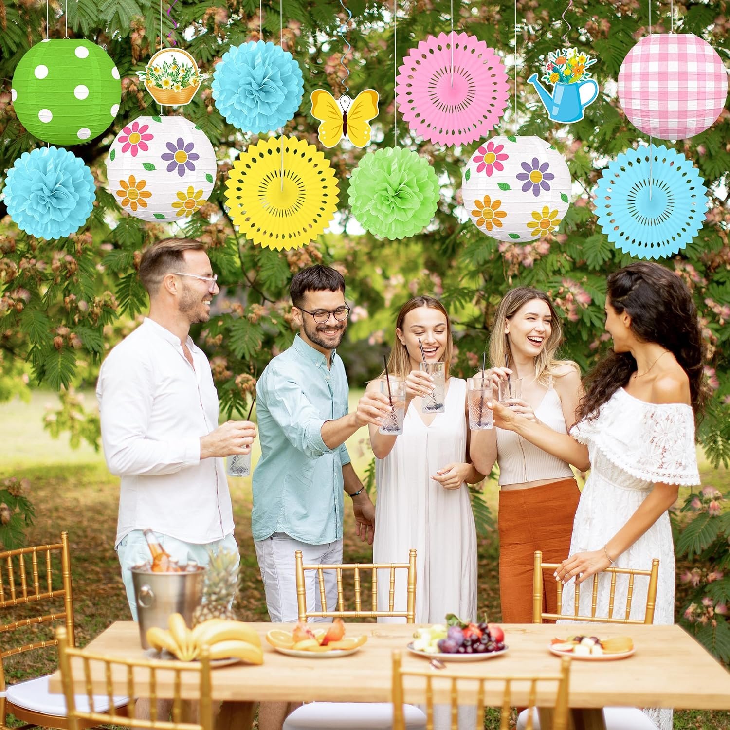 Wholesale 13PCS Spring Decor Paper Lanterns Fans Pom Poms Hanging Swirls Party Decorations for Home Office Classroom Birthday Outdoor Indoor Supplier Wholesale 13PCS Spring Decor Paper Lanterns Fans Pom Poms Hanging Swirls Party Decorations for Home Office Classroom Birthday Outdoor Indoor Supplier