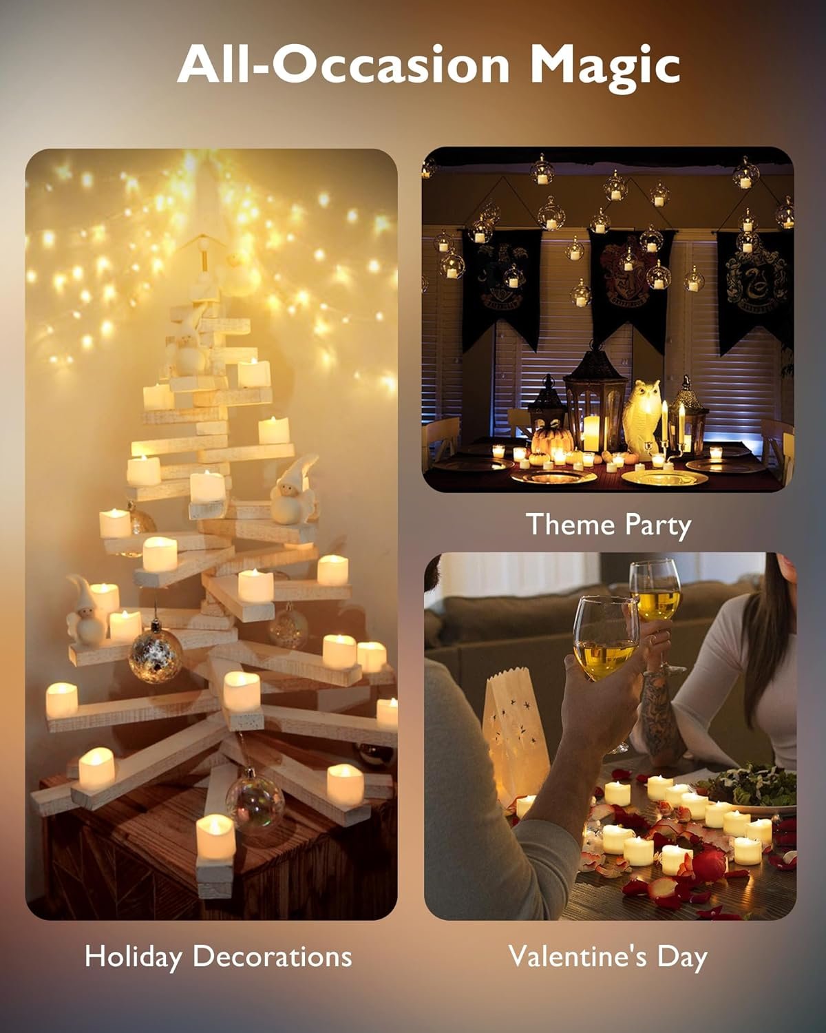 Wholesale 24Pcs Flickering Flameless Battery Operated LED Tea Lights 200+ Hours Burn Time for Votive Centerpiece Table Decorations Wedding Anniversary Halloween Christmas Supplier