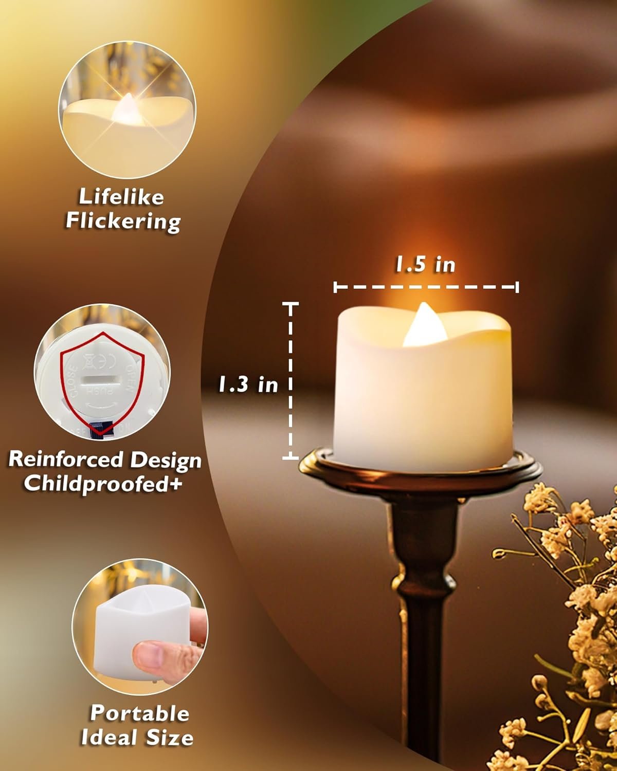 Wholesale 24Pcs Flickering Flameless Battery Operated LED Tea Lights 200+ Hours Burn Time for Votive Centerpiece Table Decorations Wedding Anniversary Halloween Christmas Supplier