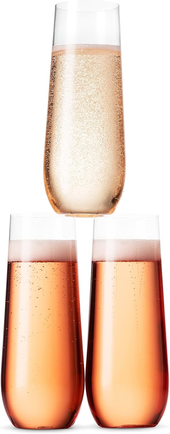 Wholesale 48 Pack 9 oz Disposable Stemless Clear Plastic Champagne Flutes Shatterproof Recyclable BPA-Free Toasting Glasses Supplier Wholesale 48 Pack 9 oz Disposable Stemless Clear Plastic Champagne Flutes Shatterproof Recyclable BPA-Free Toasting Glasses Supplier