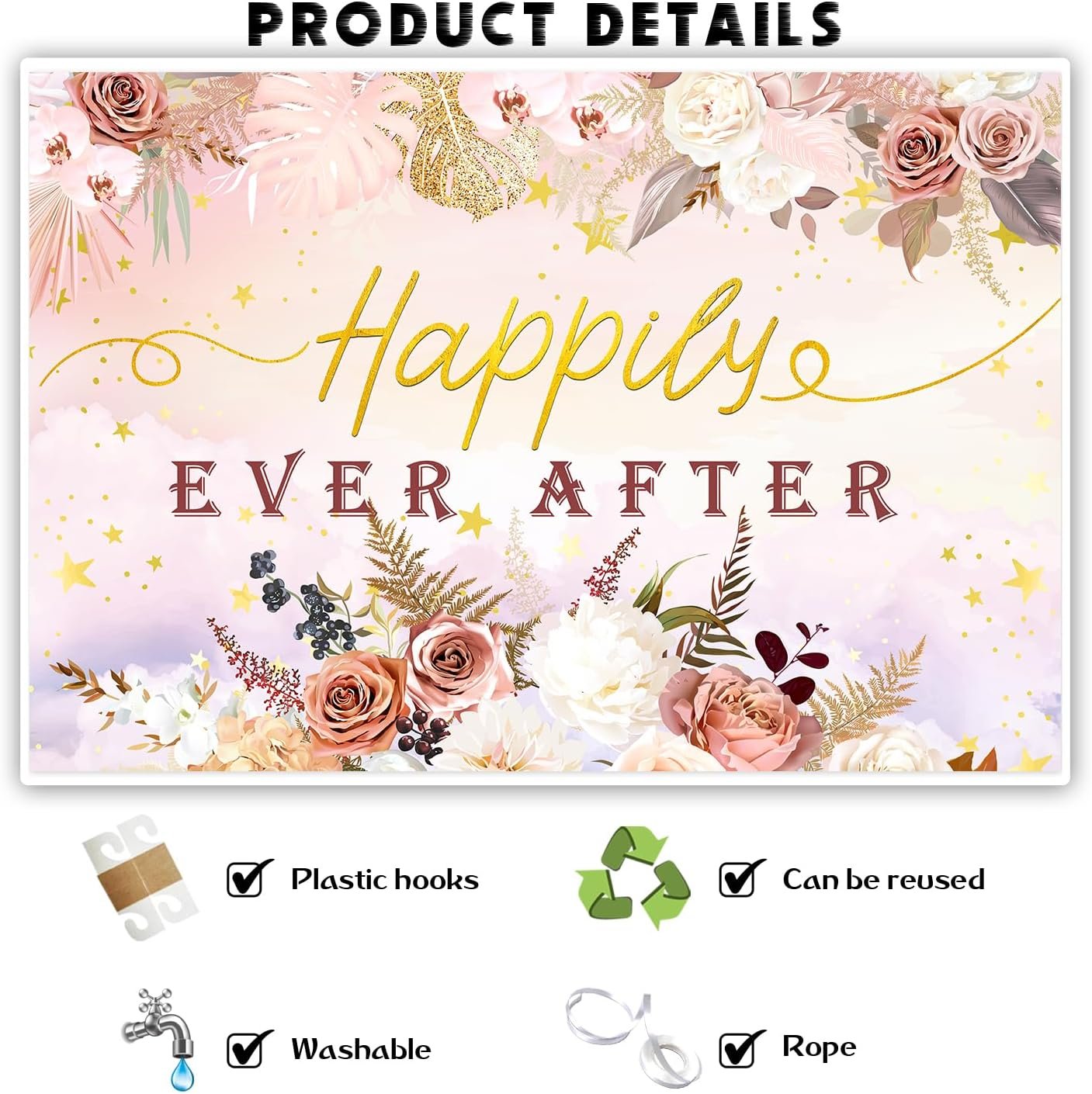 Wholesale Happily Ever After Mr & Mrs Wedding Backdrop Banner Photography Poster Engagement Anniversary Bridal Shower Photo Booth Props 6x4ft Supplier Wholesale Happily Ever After Mr & Mrs Wedding Backdrop Banner Photography Poster Engagement Anniversary Bridal Shower Photo Booth Props 6x4ft Supplier