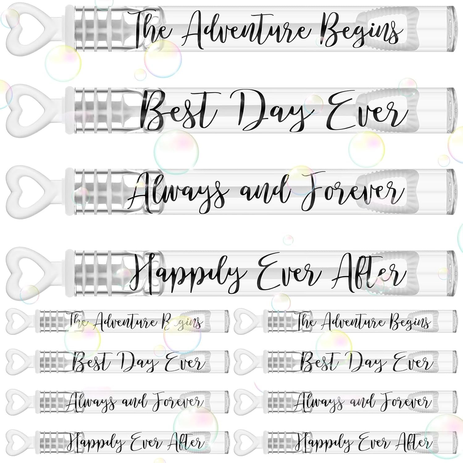120 Count Wedding Mini Bubble for a Wedding Wands Bulk Heart Bubble Wand for Guests Send Off Adults Party Supplies Valentine Anniversaries Celebration (Love Always)