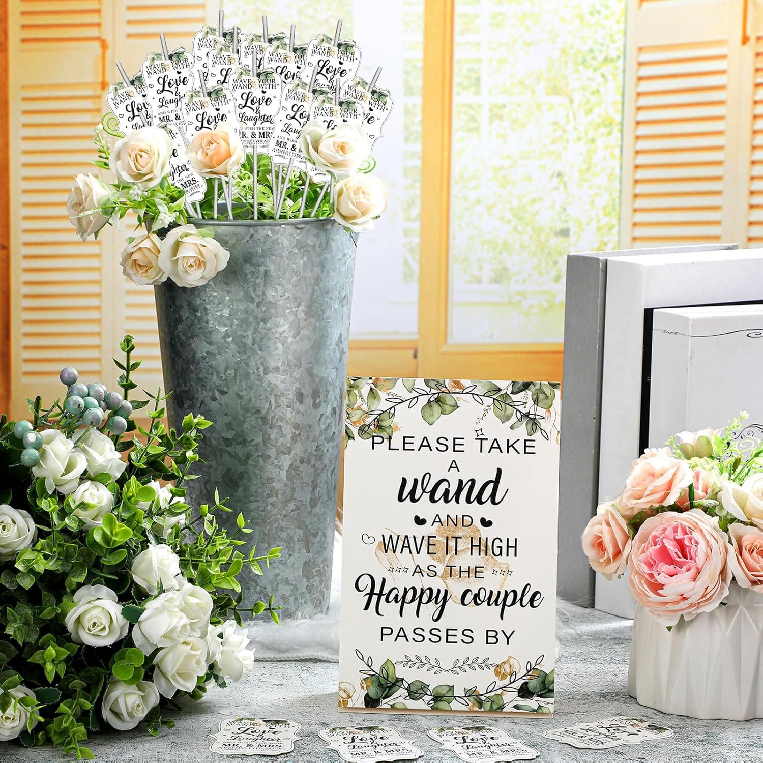 Wholesale 102 Pieces Wedding Tag and Holder Set Includes 100 Tags 1 Galvanized Metal Bucket with Handle 1 Wedding Card Table Decor for Anniversary Bridal Shower Silver Supplier Wholesale 102 Pieces Wedding Tag and Holder Set Includes 100 Tags 1 Galvanized Metal Bucket with Handle 1 Wedding Card Table Decor for Anniversary Bridal Shower Silver Supplier