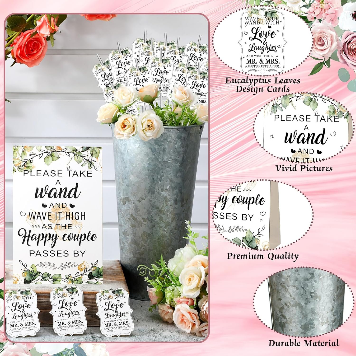 Wholesale 102 Pieces Wedding Tag and Holder Set Includes 100 Tags 1 Galvanized Metal Bucket with Handle 1 Wedding Card Table Decor for Anniversary Bridal Shower Silver Supplier Wholesale 102 Pieces Wedding Tag and Holder Set Includes 100 Tags 1 Galvanized Metal Bucket with Handle 1 Wedding Card Table Decor for Anniversary Bridal Shower Silver Supplier