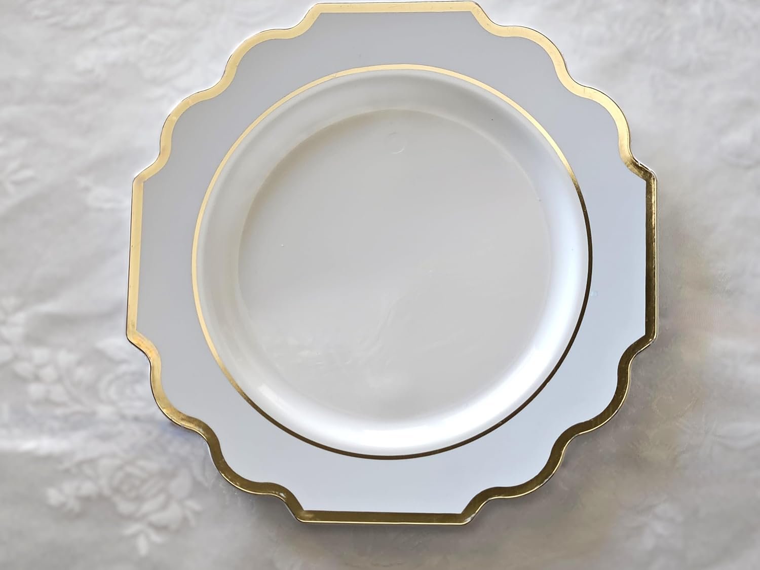 Wholesale 50 Plates Pack for 25 Guests Heavyweight Disposable Plastic Plate Set for Weddings and Parties 25x10.5'' Dinner Plates + 25x8'' Salad Dessert Plates in White Blue and Gold Supplier Wholesale 50 Plates Pack for 25 Guests Heavyweight Disposable Plastic Plate Set for Weddings and Parties 25x10.5'' Dinner Plates + 25x8'' Salad Dessert Plates in White Blue and Gold Supplier