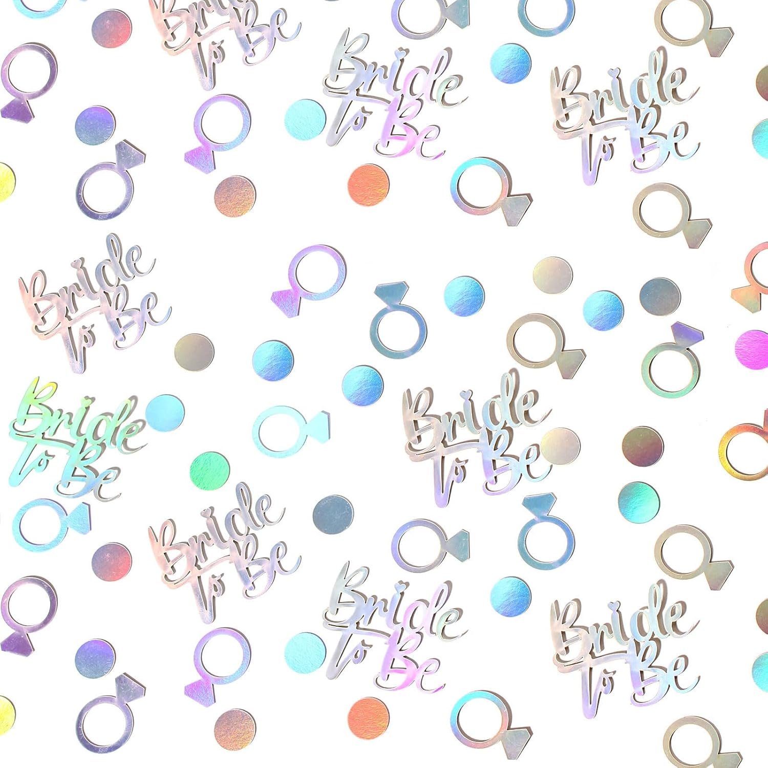 Wholesale 230PC Wedding Confetti Bridal Shower Decorations Bride To Be Ring Scatters for Iridescent Themed Bachelorette Engagement Hen Party Supplier Wholesale 230PC Wedding Confetti Bridal Shower Decorations Bride To Be Ring Scatters for Iridescent Themed Bachelorette Engagement Hen Party Supplier