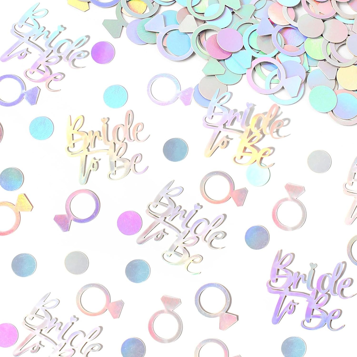 Wholesale 230PC Wedding Confetti Bridal Shower Decorations Bride To Be Ring Scatters for Iridescent Themed Bachelorette Engagement Hen Party Supplier Wholesale 230PC Wedding Confetti Bridal Shower Decorations Bride To Be Ring Scatters for Iridescent Themed Bachelorette Engagement Hen Party Supplier