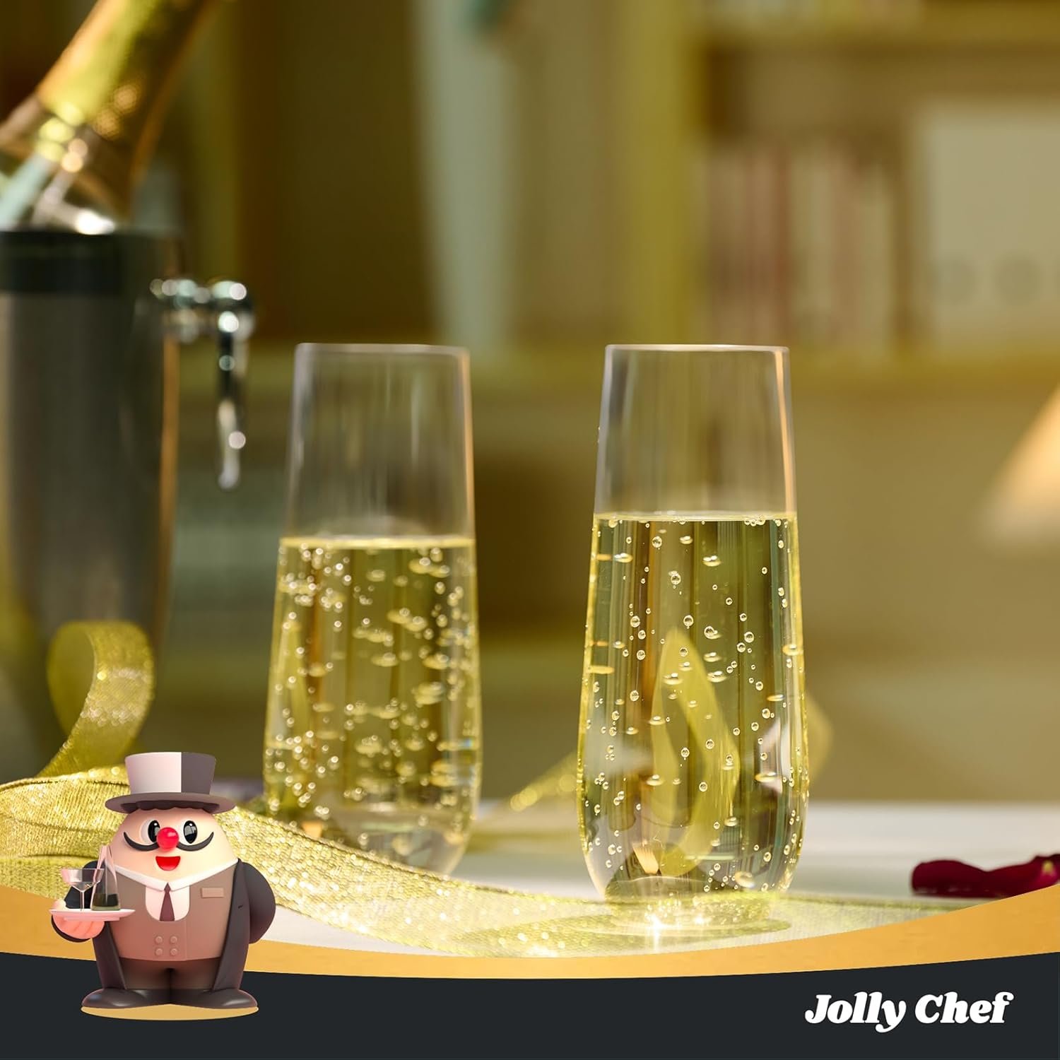 Wholesale 36 Pack 9 oz Stemless Plastic Champagne Flutes Crystal Clear Disposable Unbreakable Toasting Glasses for Weddings Birthdays Parties Thanksgiving Supplier Wholesale 36 Pack 9 oz Stemless Plastic Champagne Flutes Crystal Clear Disposable Unbreakable Toasting Glasses for Weddings Birthdays Parties Thanksgiving Supplier