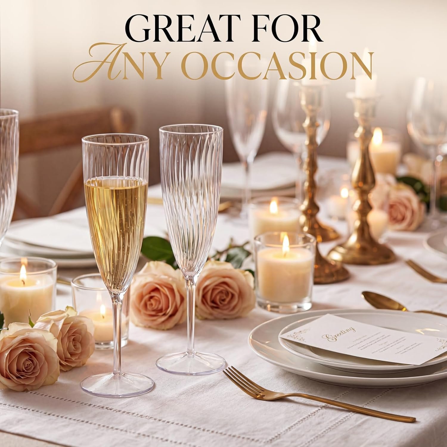 Wholesale 36 Pack 6 OZ Clear Plastic Disposable Champagne Flutes for Weddings Birthdays Parties Supplier