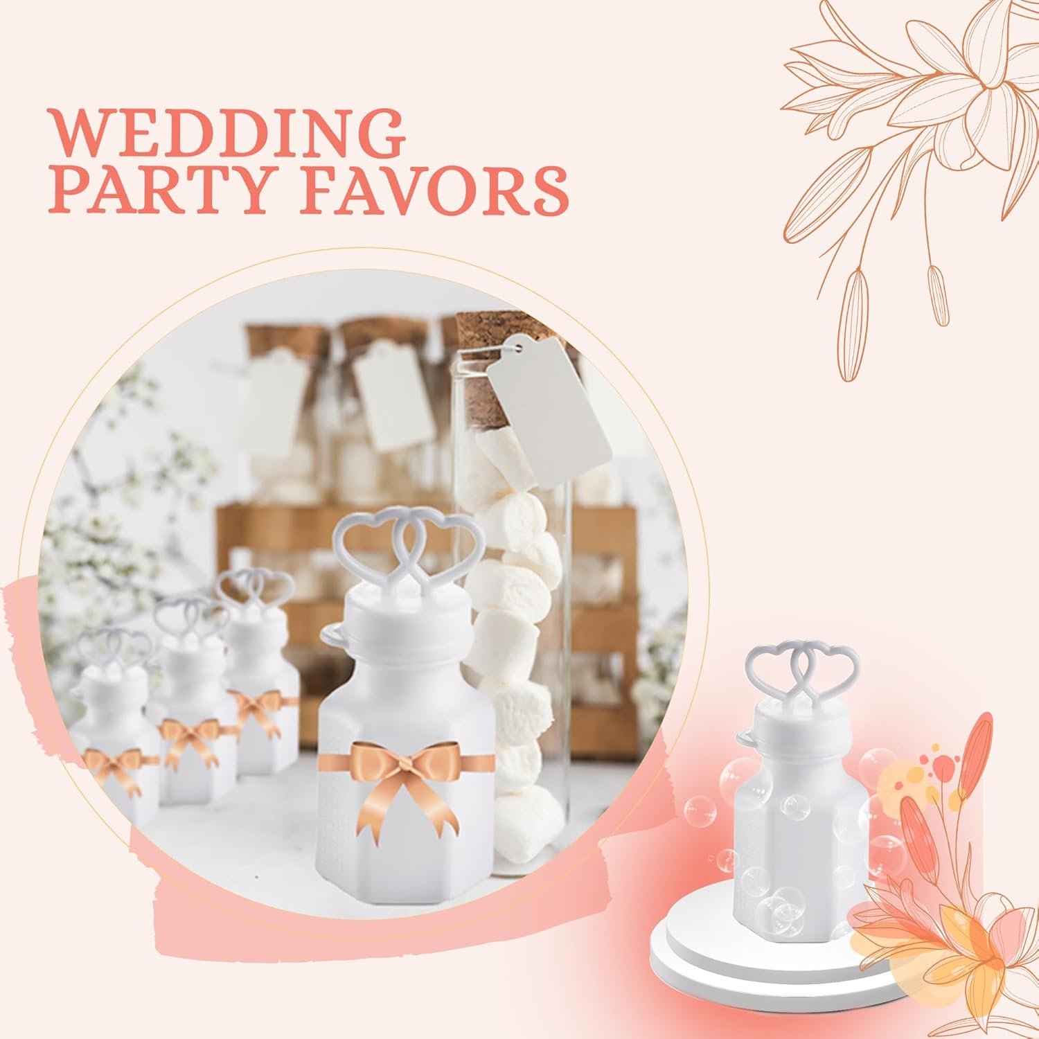 Wholesale Wedding Bubbles Bulk 48 Count Mini White Double Heart Top Wands for Bridal Party Favors Engagement Anniversary Celebrations Valentine Supplier