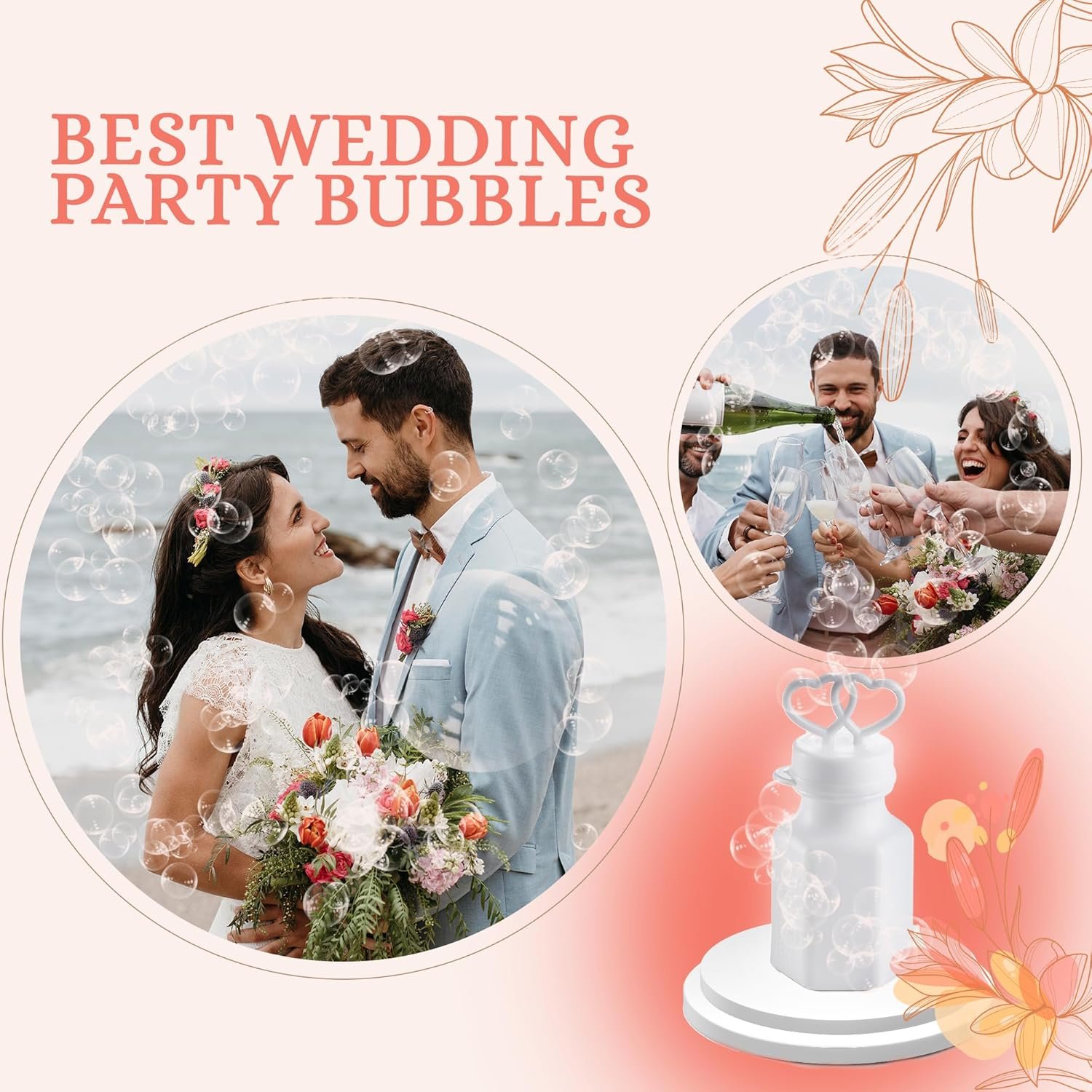 Wholesale Wedding Bubbles Bulk 48 Count Mini White Double Heart Top Wands for Bridal Party Favors Engagement Anniversary Celebrations Valentine Supplier