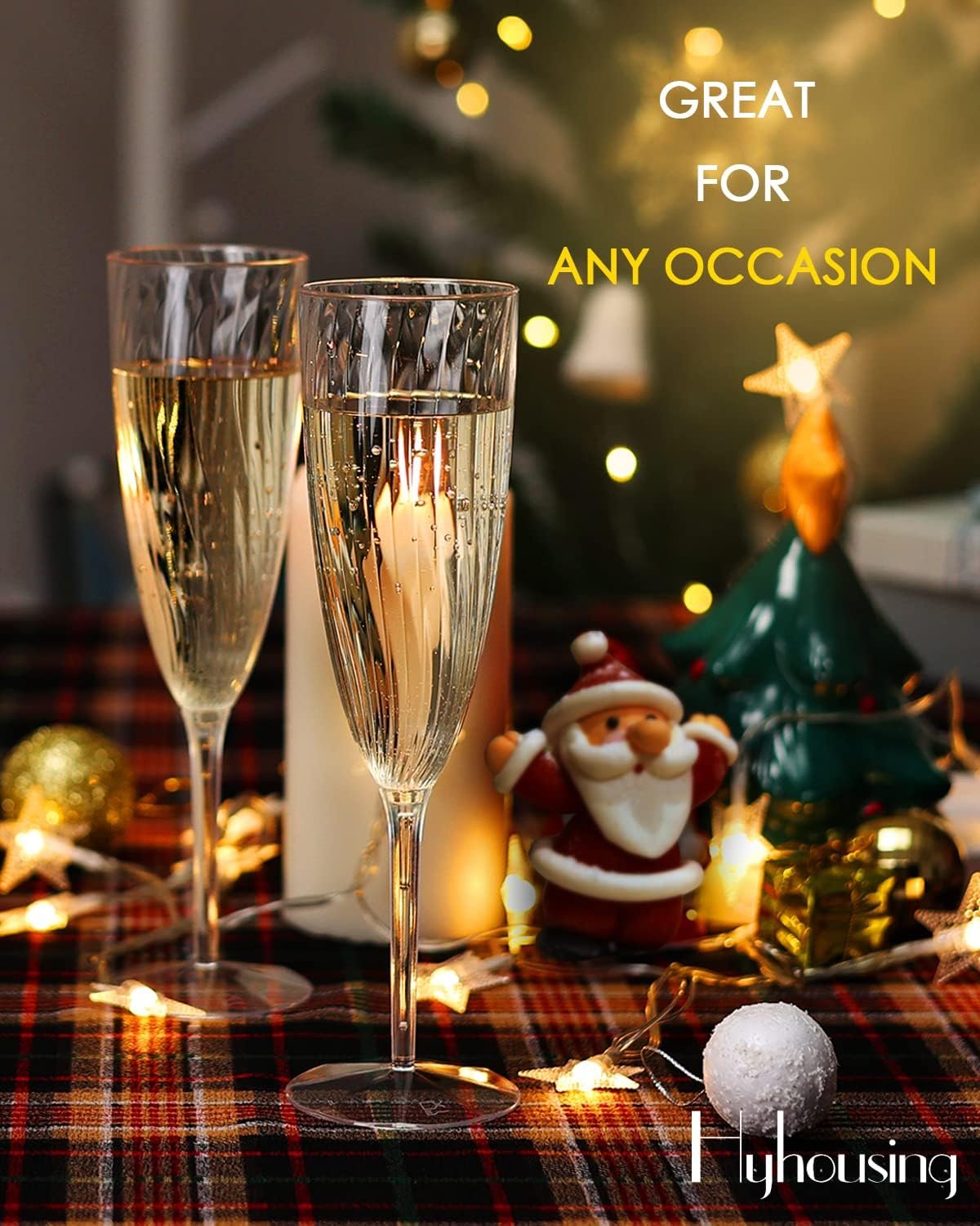 Wholesale 6 Oz Clear Hard Disposable Plastic Champagne Flutes 16 Pack for Parties Weddings Toasting New Years Eve Supplier