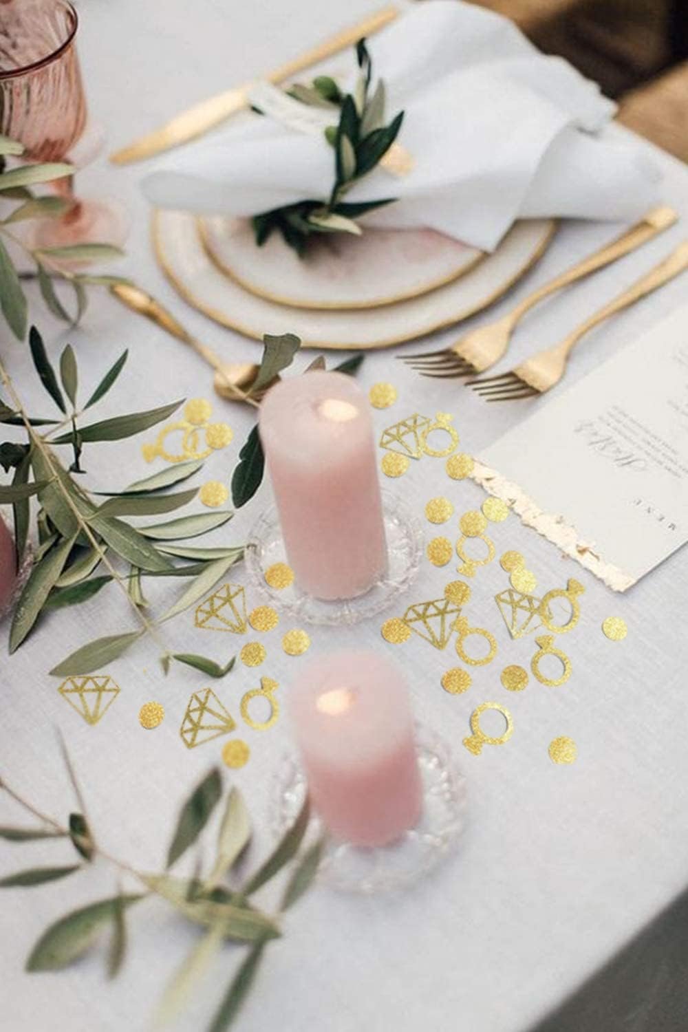 Wholesale Gold Diamond Ring Confetti 300Pcs Glitter Wedding Table Decoration for Bridal Shower Engagement Party Hen Party Valentine's Day Baby Shower Table Scatter Decor Supplier