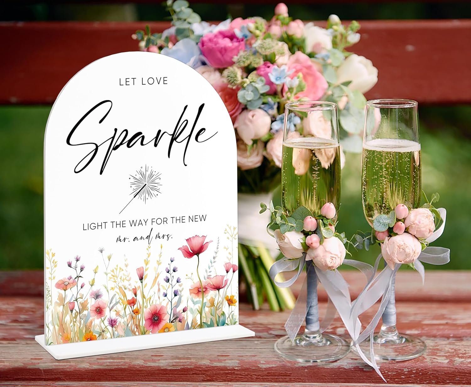Wholesale Floral Boho Bridal Shower Wedding Decorations Acrylic Signs Sparklers Send Off Reception Proposal Engagement Supplier