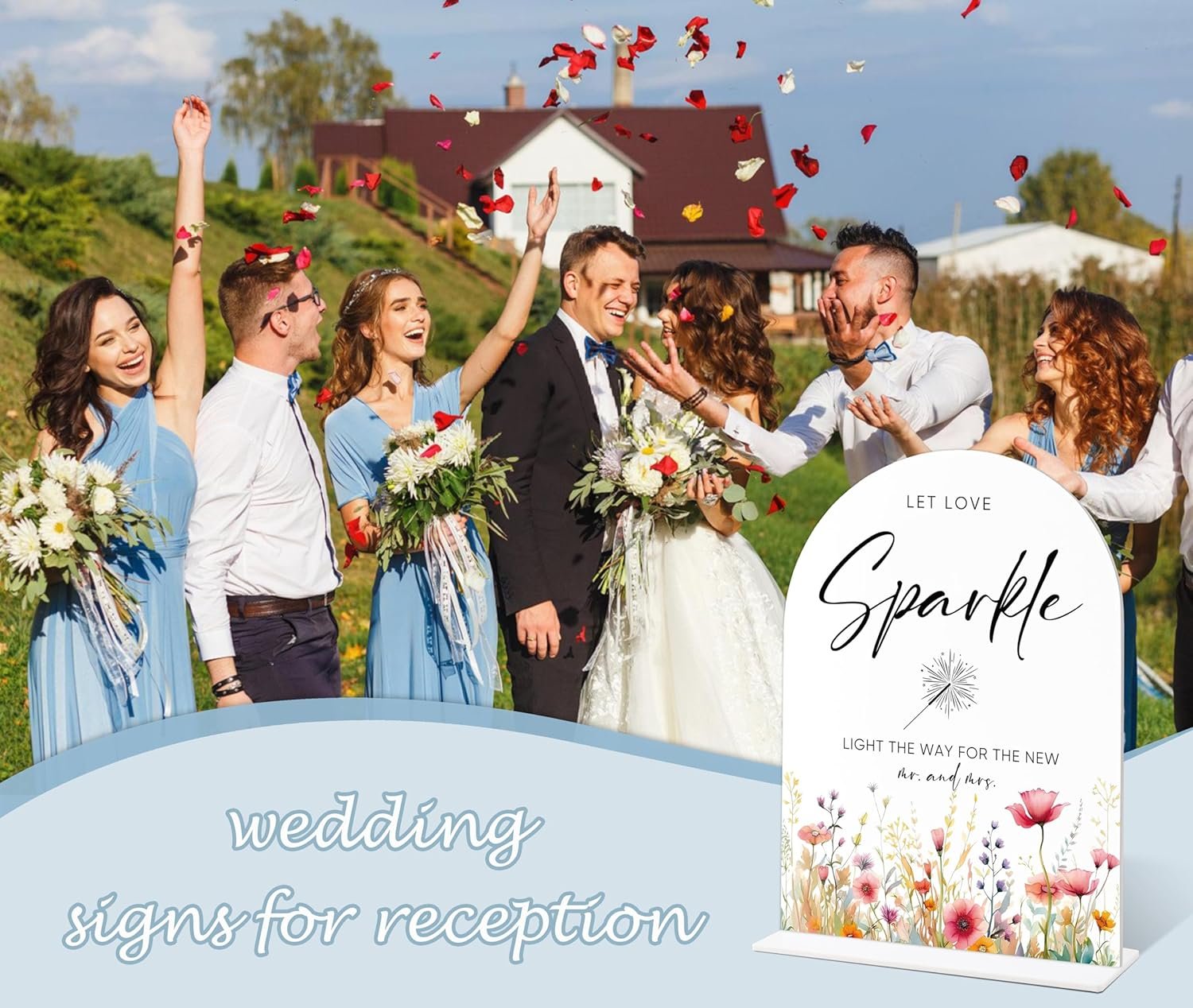 Wholesale Floral Boho Bridal Shower Wedding Decorations Acrylic Signs Sparklers Send Off Reception Proposal Engagement Supplier