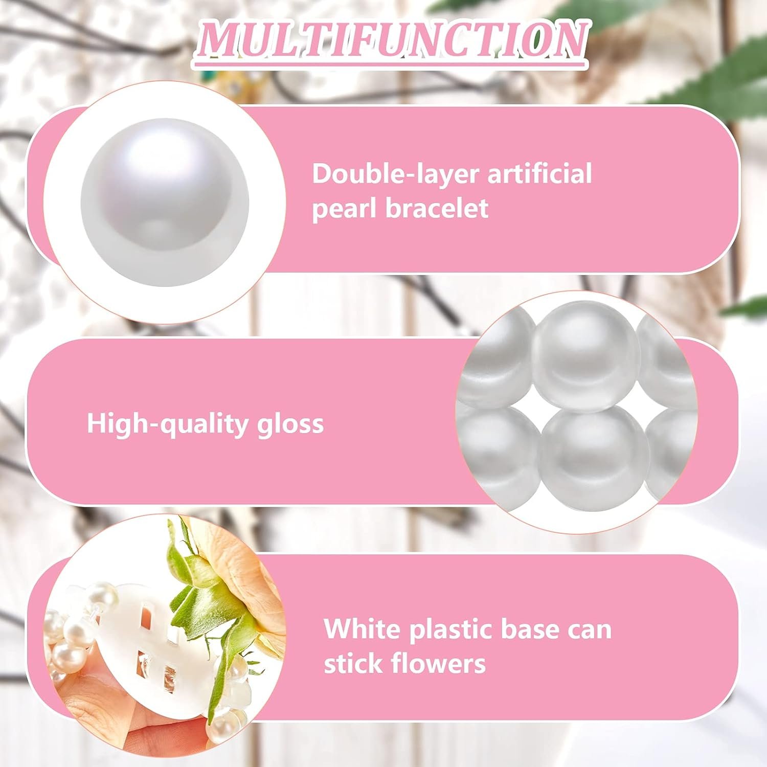 Wholesale 12 Pieces Elastic Pearl Wristband Corsage Bracelets for Wedding Bridesmaid Bride Prom Stretch Pearl Bead Wristlets Supplier