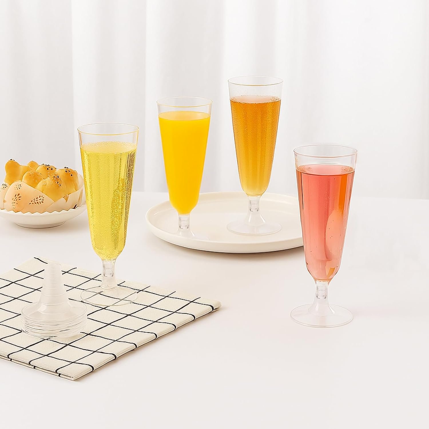 Wholesale 100 Pack 5 Oz Clear Plastic Disposable Champagne Flutes Unbreakable Acrylic Mimosa Glasses for Wedding Engagement Birthday Graduation Party Supplies Supplier