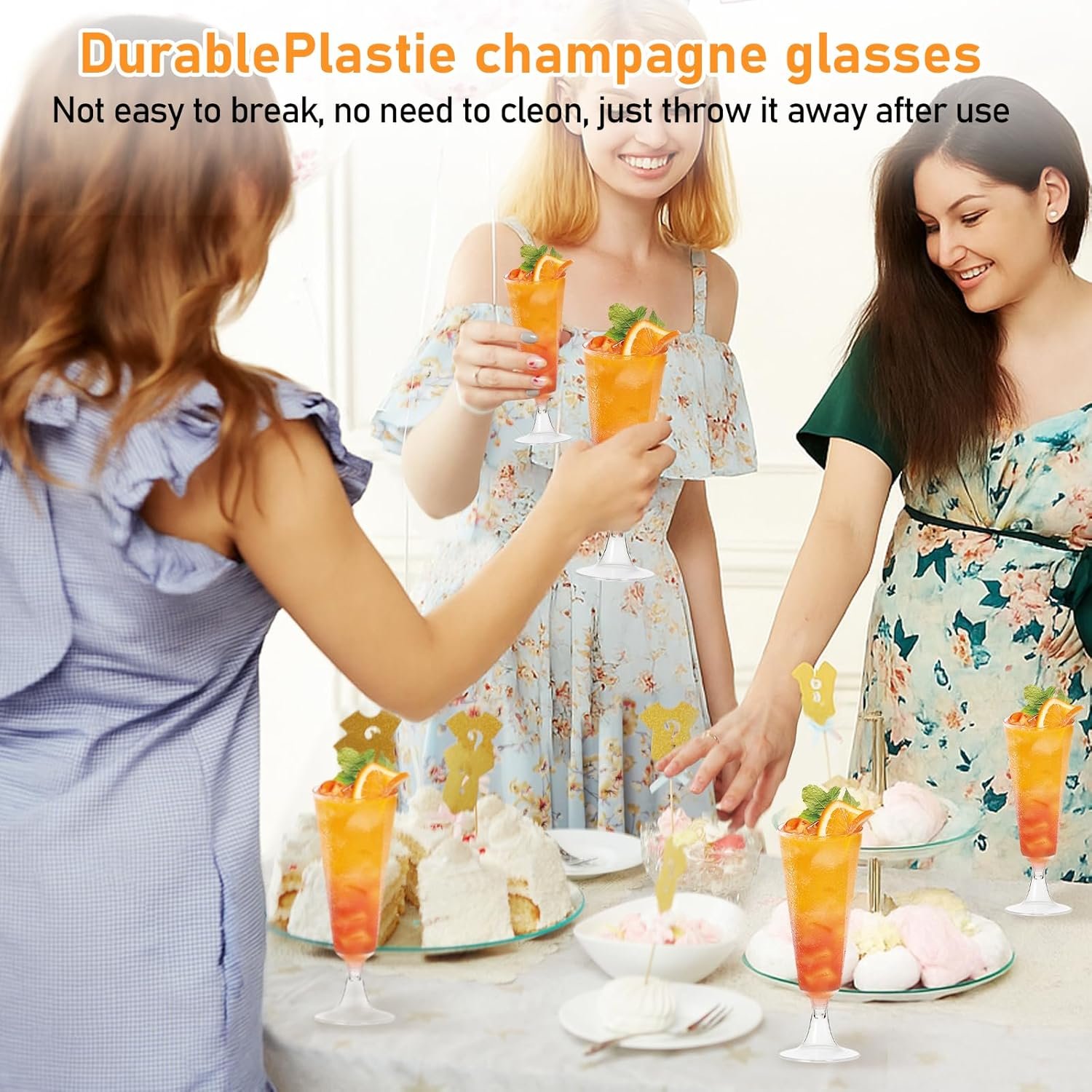 Wholesale 100 Pack 5 Oz Clear Plastic Disposable Champagne Flutes Unbreakable Acrylic Mimosa Glasses for Wedding Engagement Birthday Graduation Party Supplies Supplier