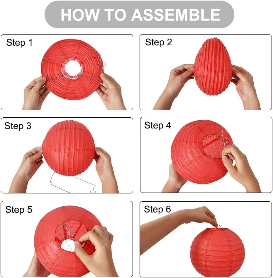 Wholesale 12-Inch White Hanging Round Paper Lanterns Decorative Lamps for Birthday Wedding Christmas Bridal Home Party Decor 6 Packs Supplier