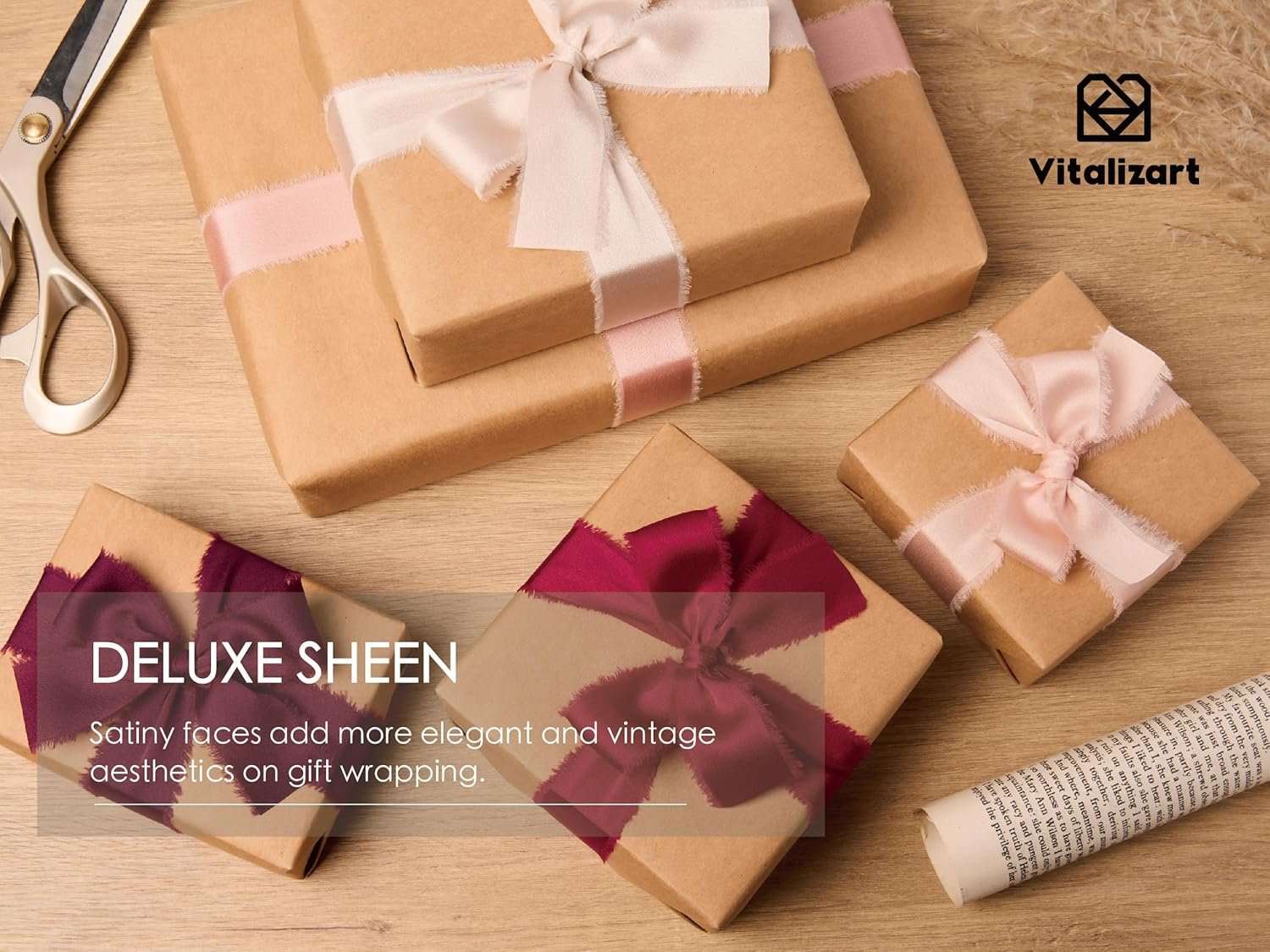 Wholesale 1 Inch x 25 Yard Silk Like Satin Frayed Ribbons Red and Pink Handmade for Gift Wrapping Baby Shower Wedding Bridal Bouquets Holiday Decor Supplier