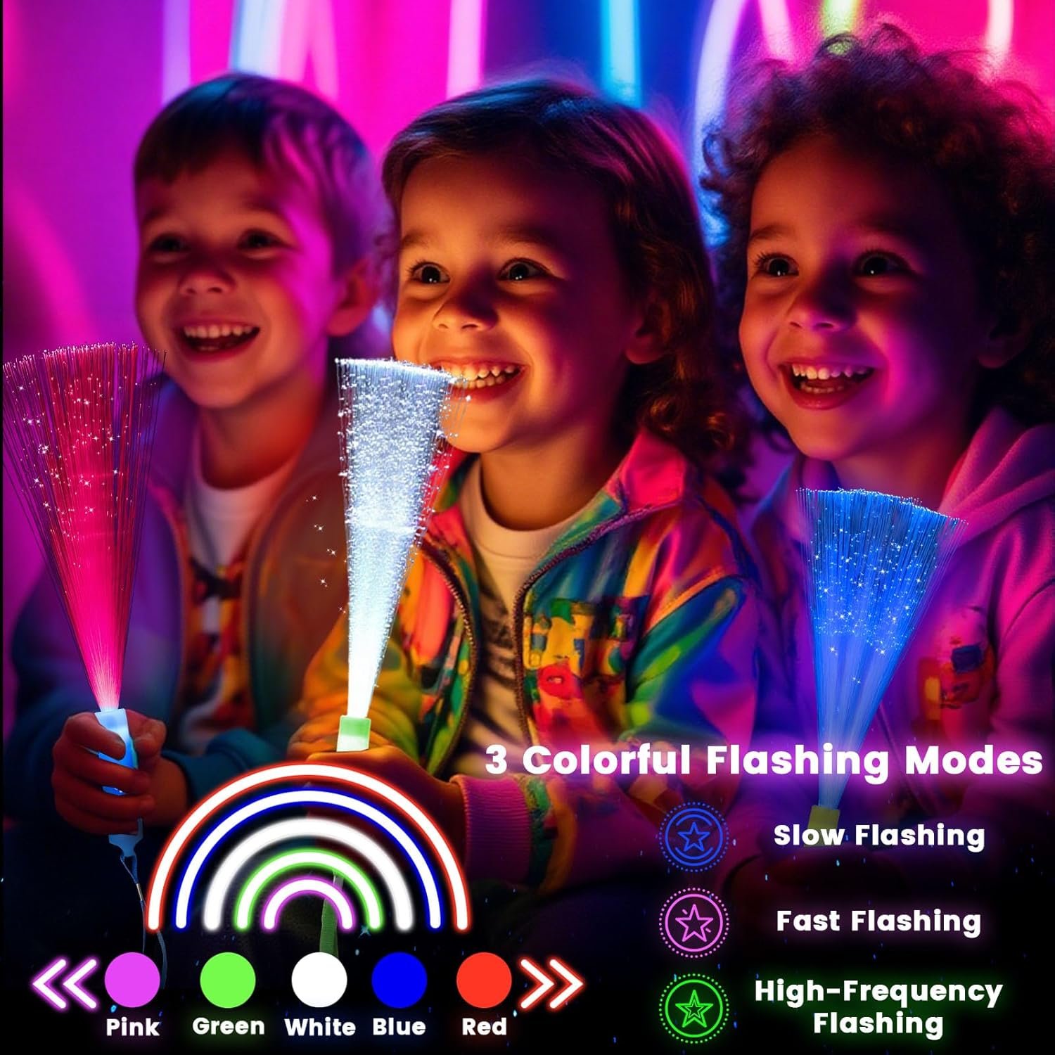 Wholesale 12PCS 3 Modes Colorful Flashing LED Glow Sticks Party Supplies Light Up Glow in the Dark Toys for Kids Christmas Wedding Birthday Favors Supplier