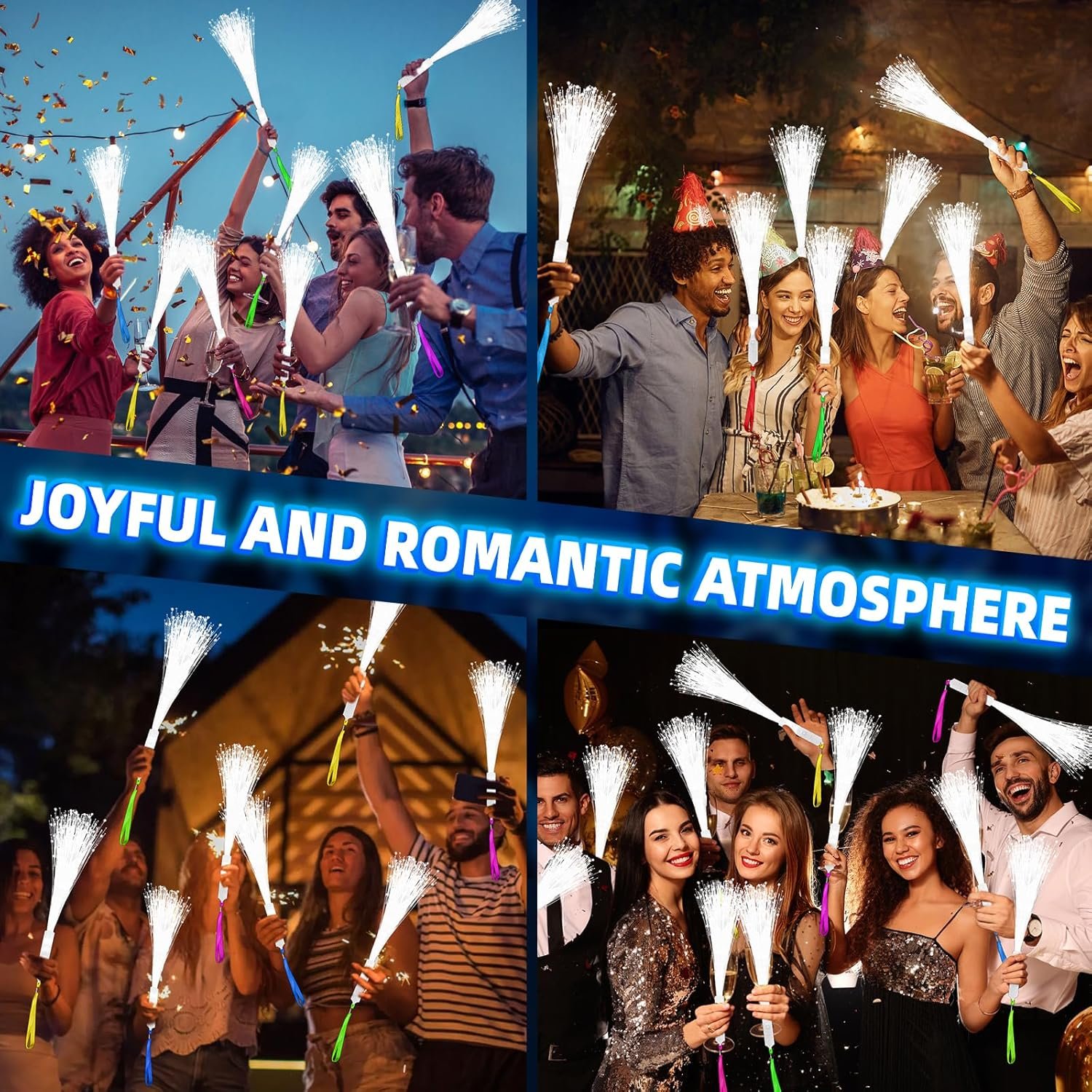 Wholesale 36 PCS White Fiber Optic Sticks LED Wands with 3 Light Modes Glow in the Dark for Weddings New Year Birthdays Carnivals Supplier Wholesale 36 PCS White Fiber Optic Sticks LED Wands with 3 Light Modes Glow in the Dark for Weddings New Year Birthdays Carnivals Supplier