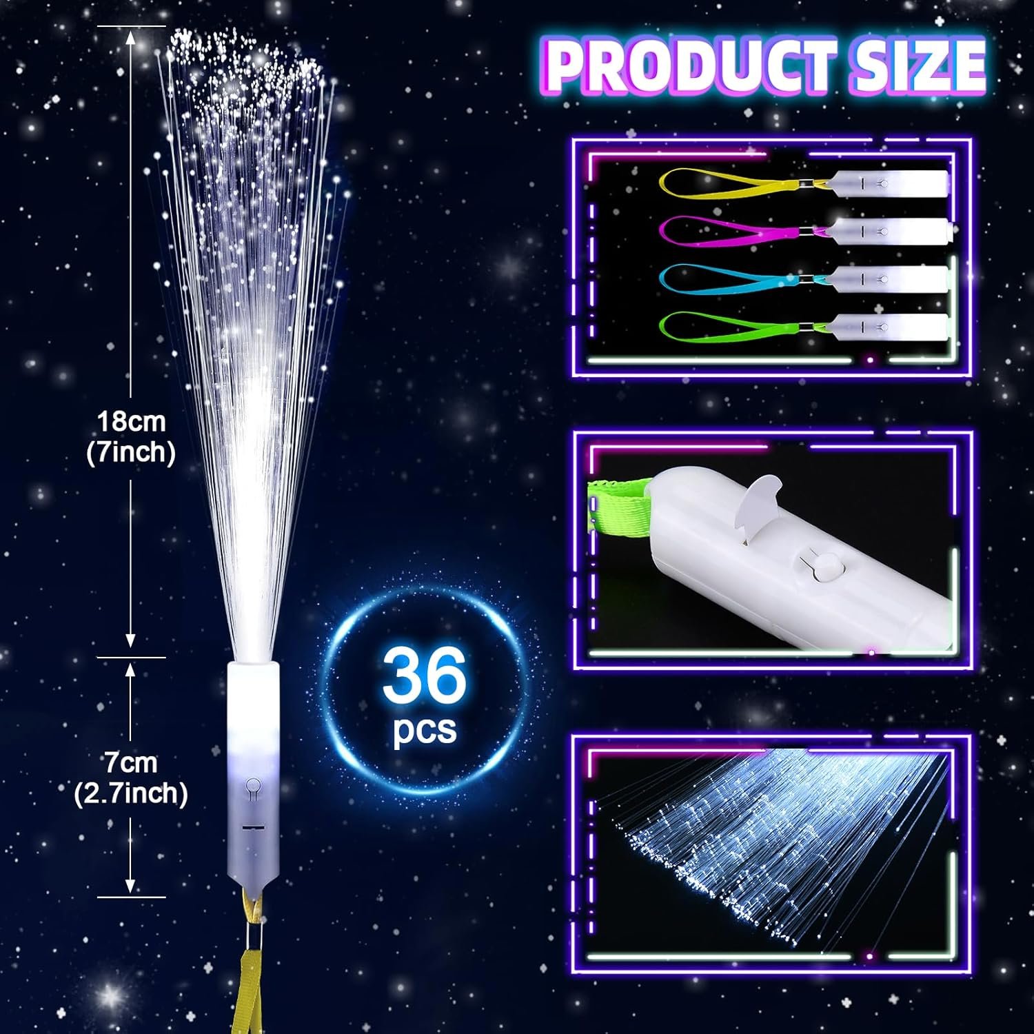 Wholesale 36 PCS White Fiber Optic Sticks LED Wands with 3 Light Modes Glow in the Dark for Weddings New Year Birthdays Carnivals Supplier Wholesale 36 PCS White Fiber Optic Sticks LED Wands with 3 Light Modes Glow in the Dark for Weddings New Year Birthdays Carnivals Supplier