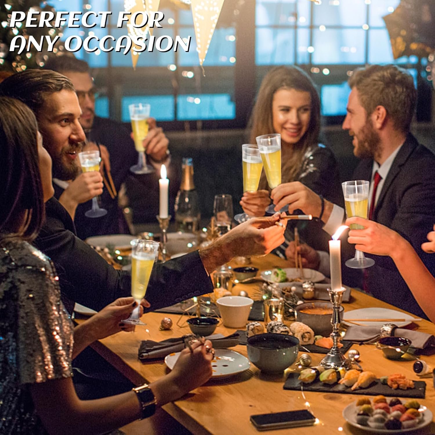 Wholesale 5 oz Disposable Clear Plastic Champagne Flutes 20 Pack Acrylic Mimosa Glasses for Wedding Toasting Graduation Birthday Party Bar Cocktail Supplies Supplier