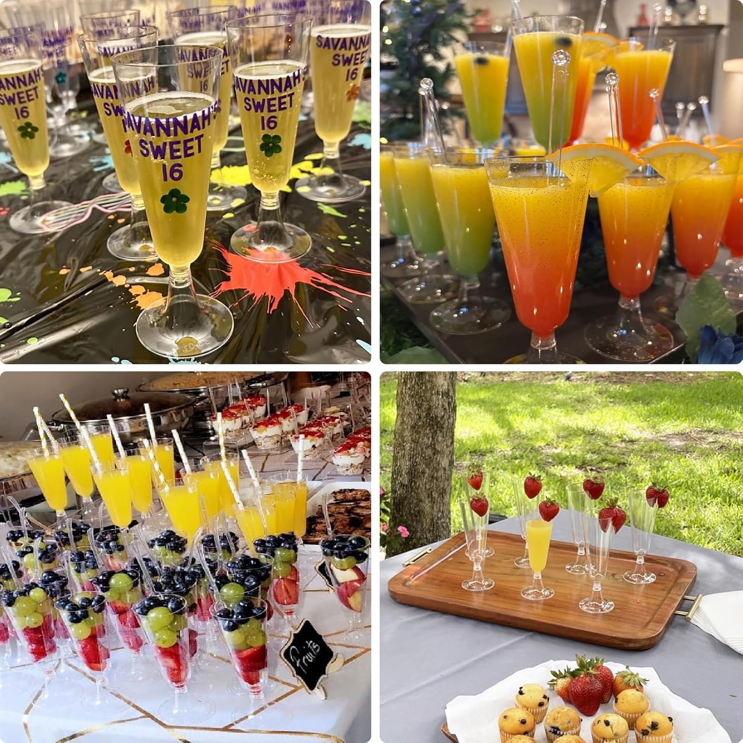 Wholesale 5 oz Disposable Clear Plastic Champagne Flutes 20 Pack Acrylic Mimosa Glasses for Wedding Toasting Graduation Birthday Party Bar Cocktail Supplies Supplier