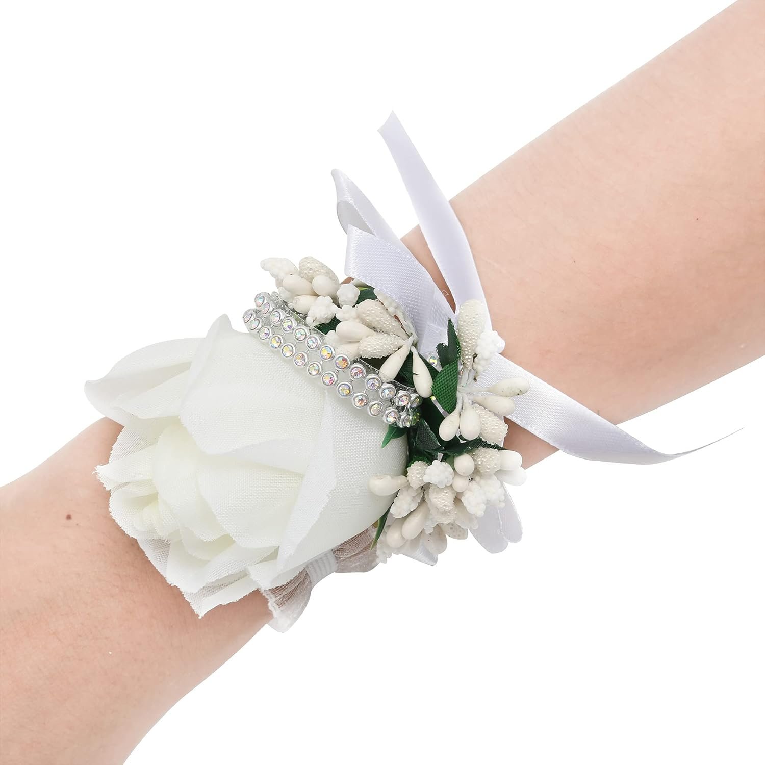 Wholesale Wrist Corsage 4 Packs White Rose Flower Wristband for Bride Bridesmaid Wedding Prom Party Supplier Wholesale Wrist Corsage 4 Packs White Rose Flower Wristband for Bride Bridesmaid Wedding Prom Party Supplier