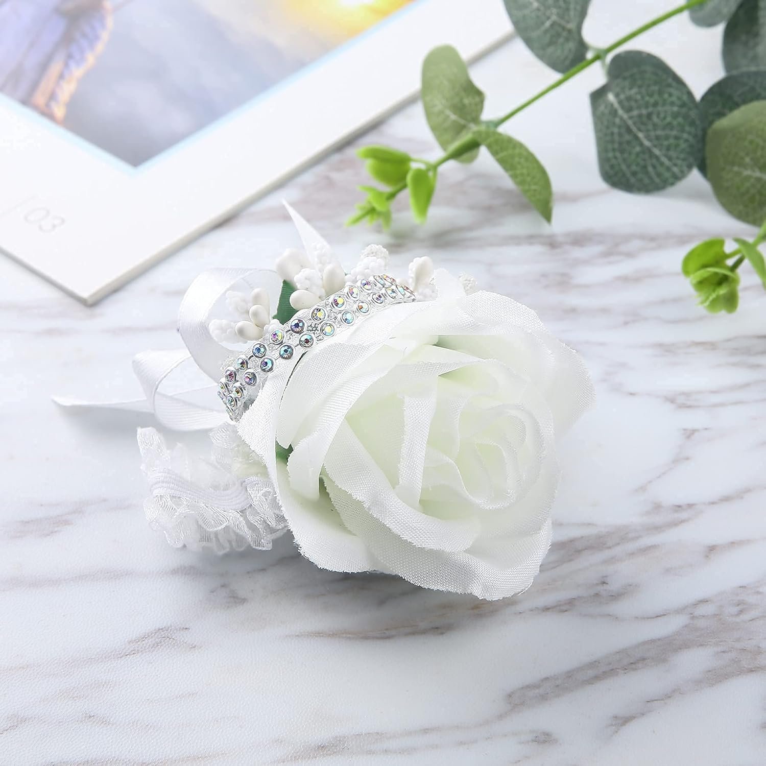 Wholesale Wrist Corsage 4 Packs White Rose Flower Wristband for Bride Bridesmaid Wedding Prom Party Supplier Wholesale Wrist Corsage 4 Packs White Rose Flower Wristband for Bride Bridesmaid Wedding Prom Party Supplier