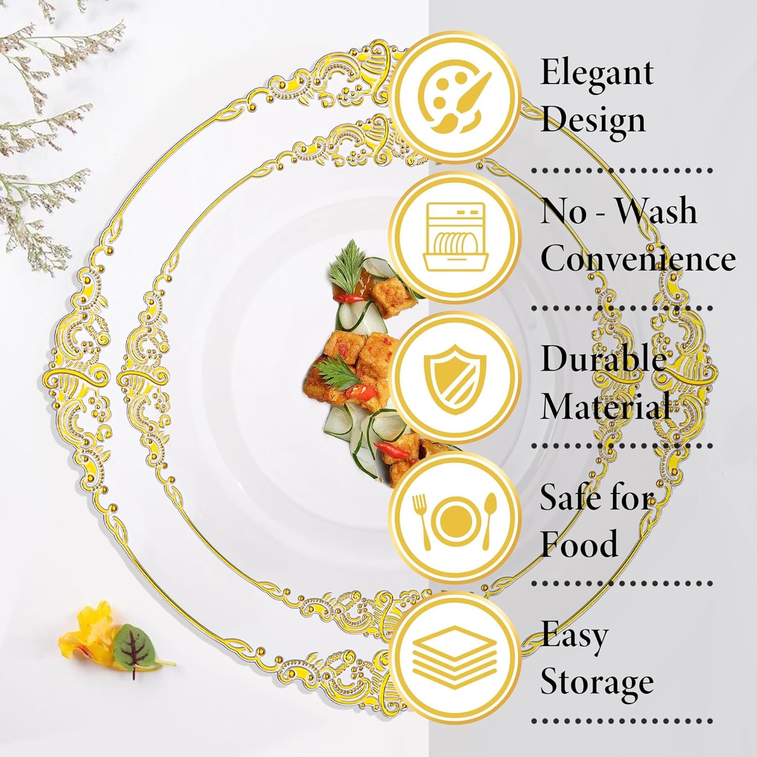 Wholesale 175PCS Clear Gold Plastic Plates Gold Disposable Dinnerware Set for 25 Guests with 50 Plates 75 Silverware 25 Cups 25 Napkins for Weddings Parties Thanksgiving Supplier Wholesale 175PCS Clear Gold Plastic Plates Gold Disposable Dinnerware Set for 25 Guests with 50 Plates 75 Silverware 25 Cups 25 Napkins for Weddings Parties Thanksgiving Supplier