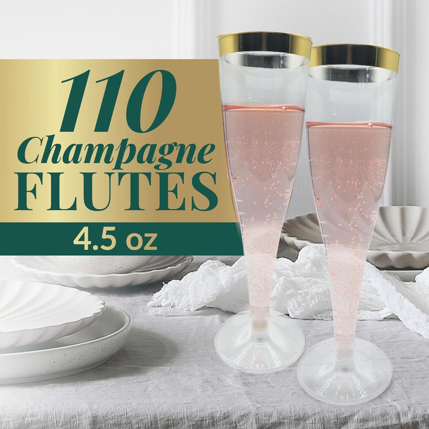 Wholesale Plastic Champagne Flutes 110 Pack 4.5 oz Gold Rim Clear Premium for Celebrations Supplier Wholesale Plastic Champagne Flutes 110 Pack 4.5 oz Gold Rim Clear Premium for Celebrations Supplier