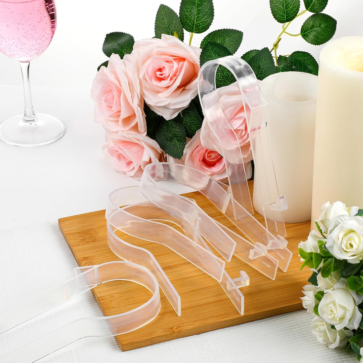 Wholesale 24 Pcs Heavy Duty Clear Plastic Pew Clips Hooks for Wedding Church Aisle Chair Wreath Flower Bow Garland Decorations Supplier