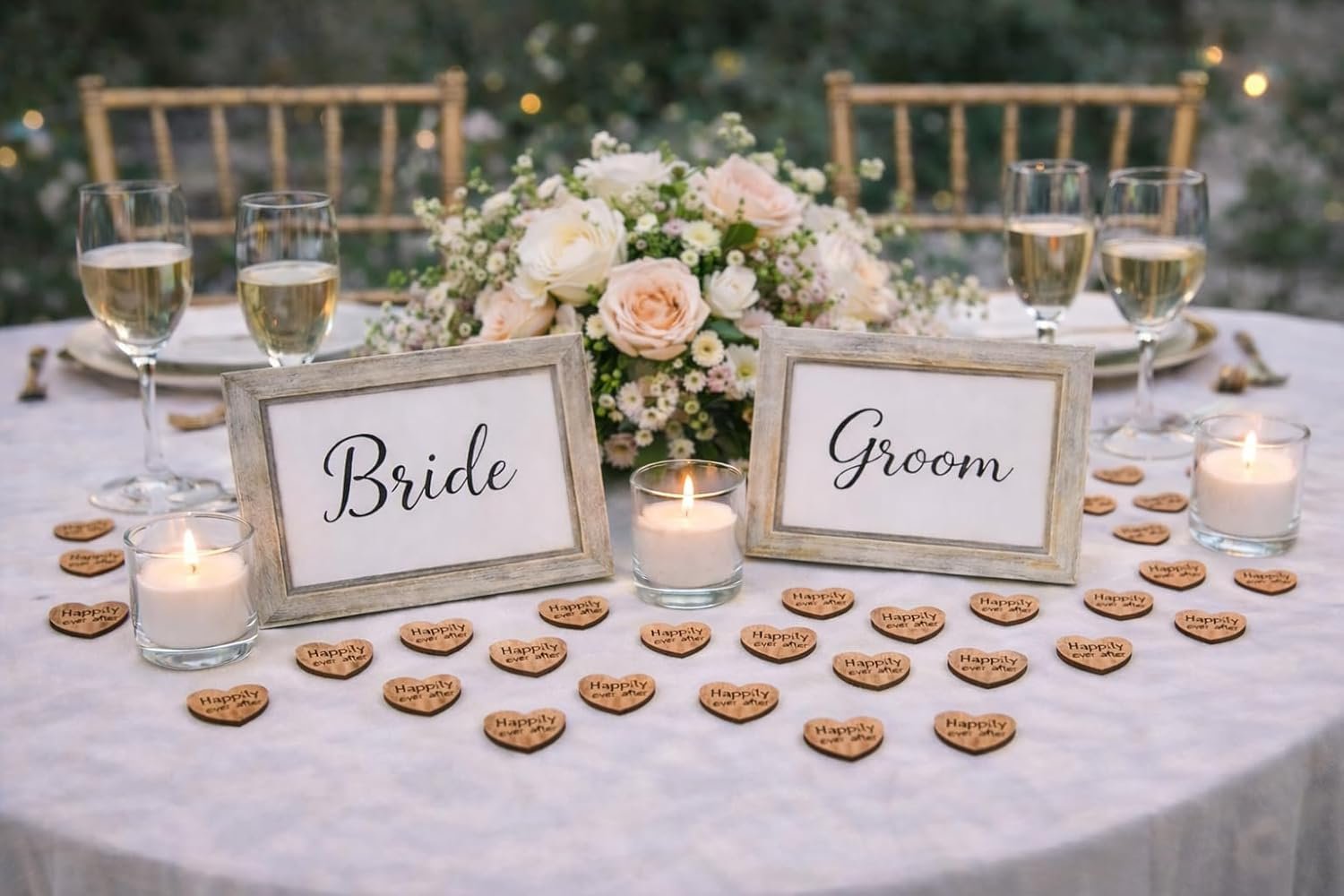 Wholesale Wooden Engraved Heart Confetti Happily Ever After Love Hearts Rustic Wedding Table Scatter 100 Count Supplier