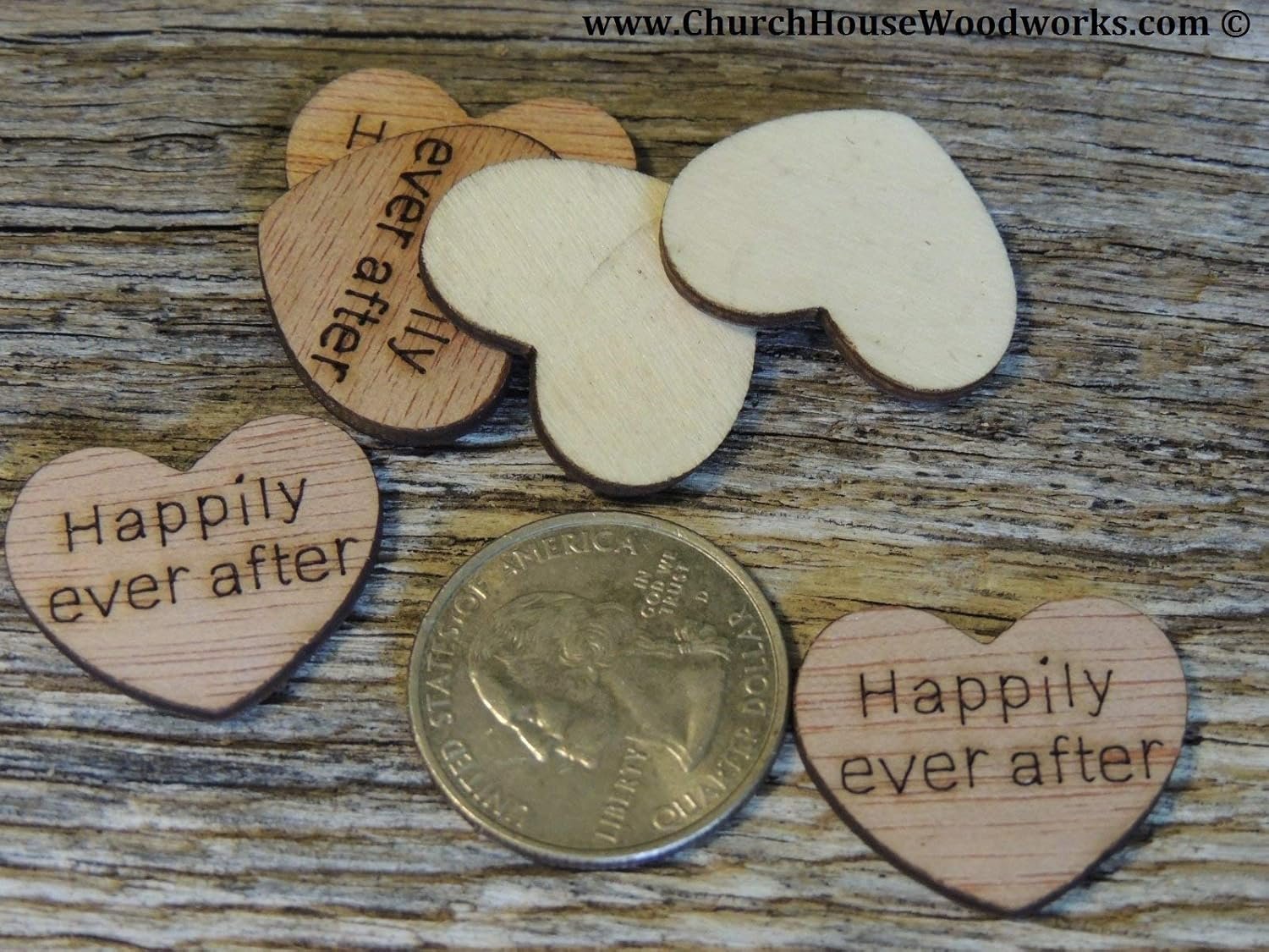 Wholesale Wooden Engraved Heart Confetti Happily Ever After Love Hearts Rustic Wedding Table Scatter 100 Count Supplier