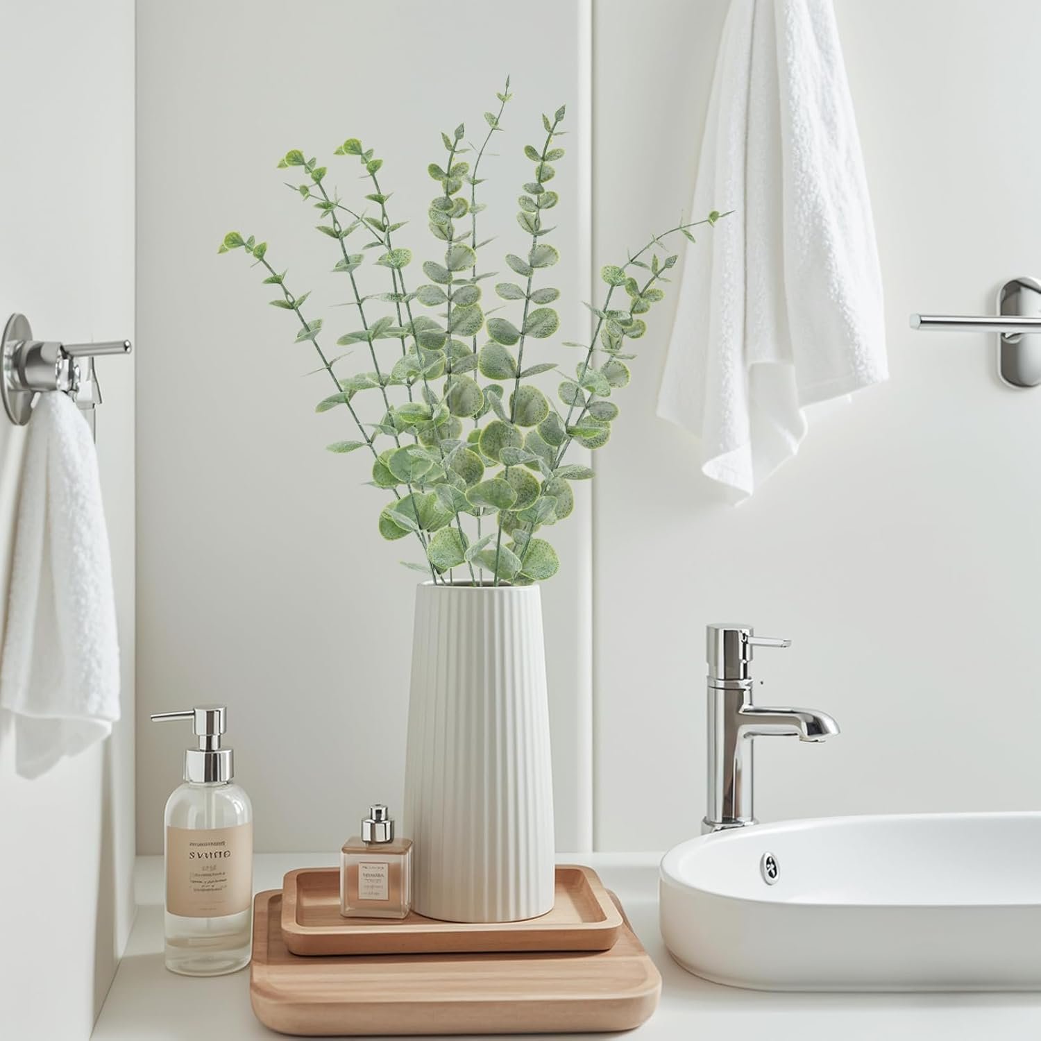 Wholesale 20pcs Artificial Eucalyptus Stems Fake Leaves Flowers Bouquet Centerpiece Wedding Christmas Decoration 2025 Supplier