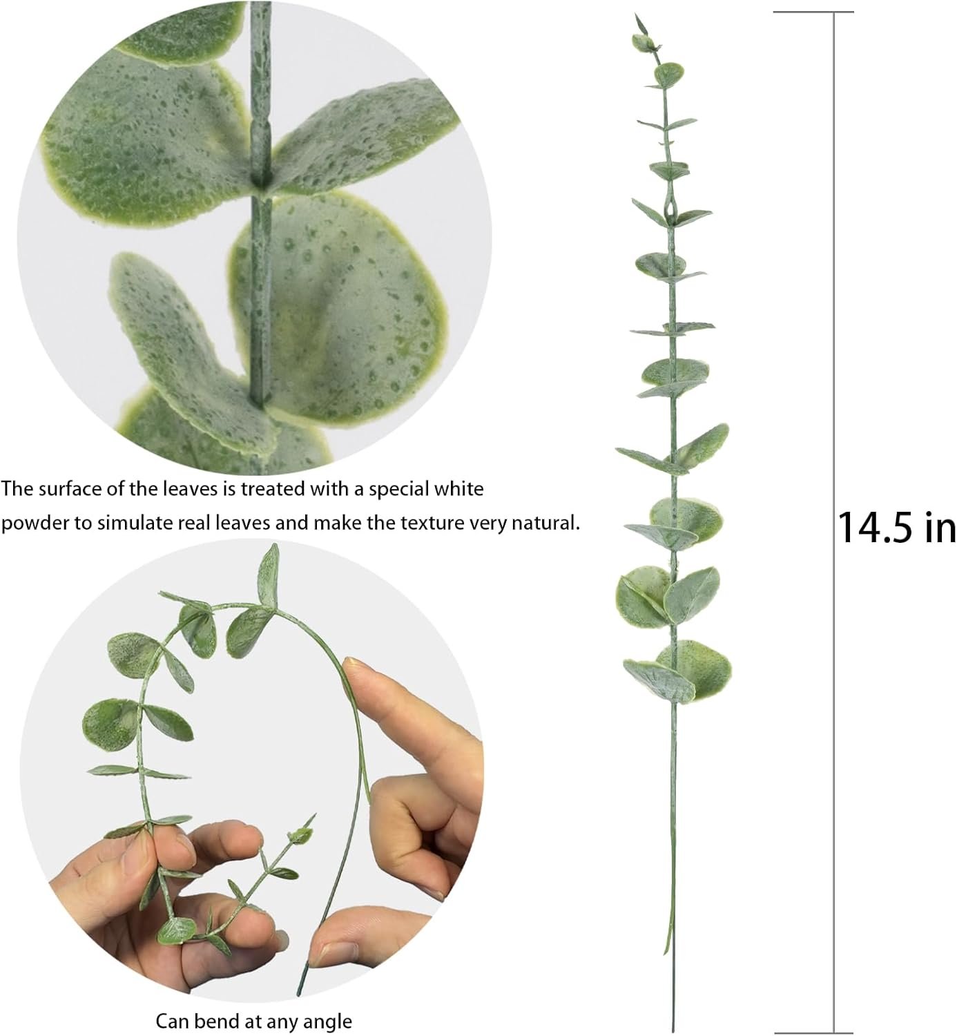 Wholesale 20pcs Artificial Eucalyptus Stems Fake Leaves Flowers Bouquet Centerpiece Wedding Christmas Decoration 2025 Supplier