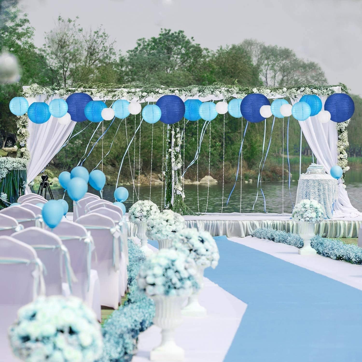 Wholesale Blue Paper Lanterns 12 Pcs Assorted Sizes 6 Wholesale Blue Paper Lanterns 12 Pcs Assorted Sizes 6