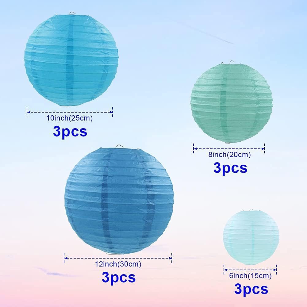 Wholesale Blue Paper Lanterns 12 Pcs Assorted Sizes 6 Wholesale Blue Paper Lanterns 12 Pcs Assorted Sizes 6