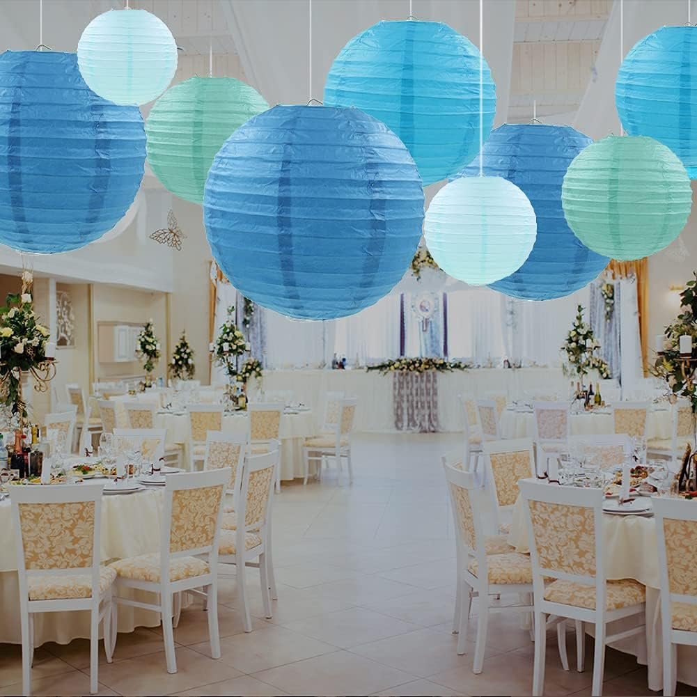 Wholesale Blue Paper Lanterns 12 Pcs Assorted Sizes 6 Wholesale Blue Paper Lanterns 12 Pcs Assorted Sizes 6