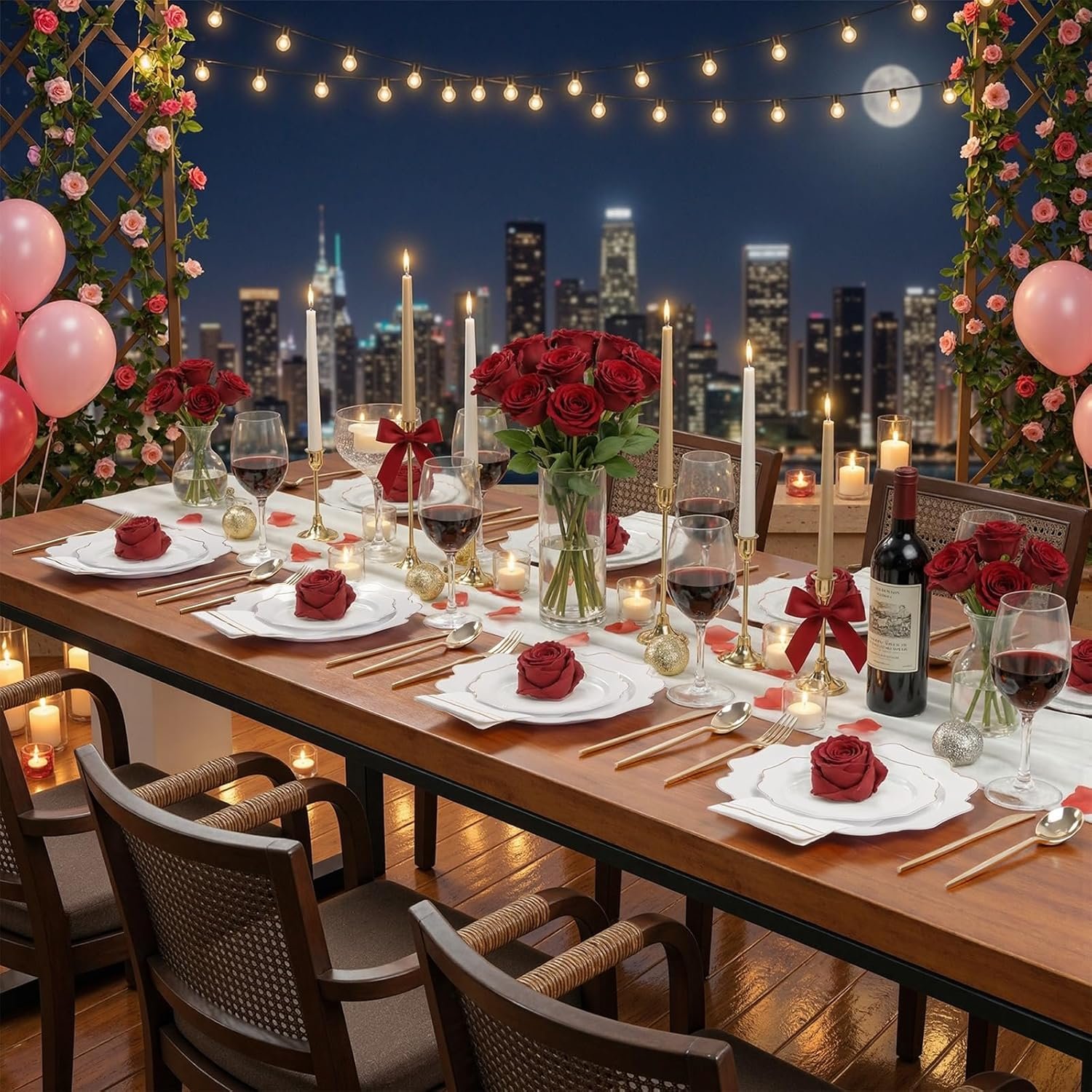 Wholesale 350PCS White and Gold Disposable Plastic Plates for 50 Guests Ideal for Parties Weddings Birthdays Valentine's Day Supplier