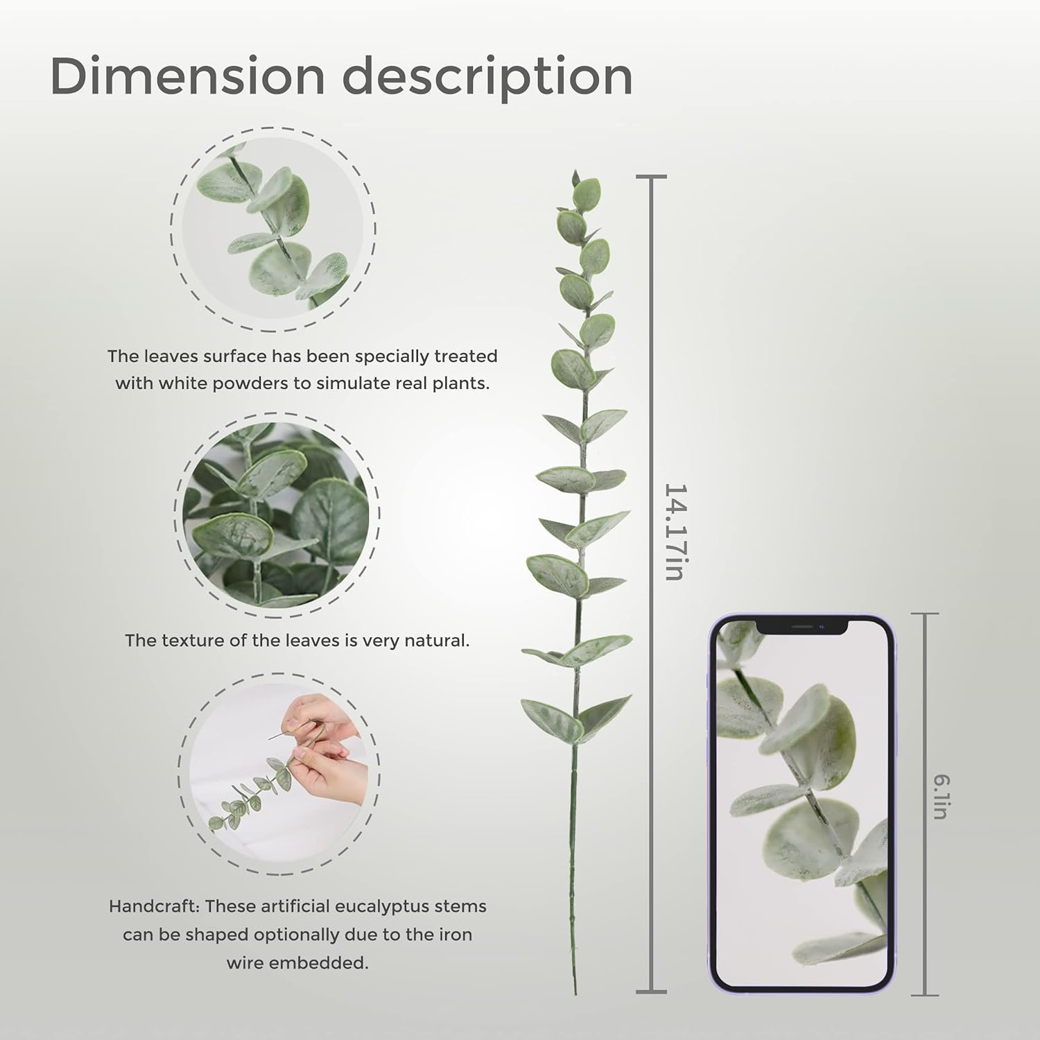 Wholesale 18pcs Artificial Eucalyptus Stems Fake Flowers for Home Office Bouquet Centerpiece Wedding Christmas Decoration Supplier