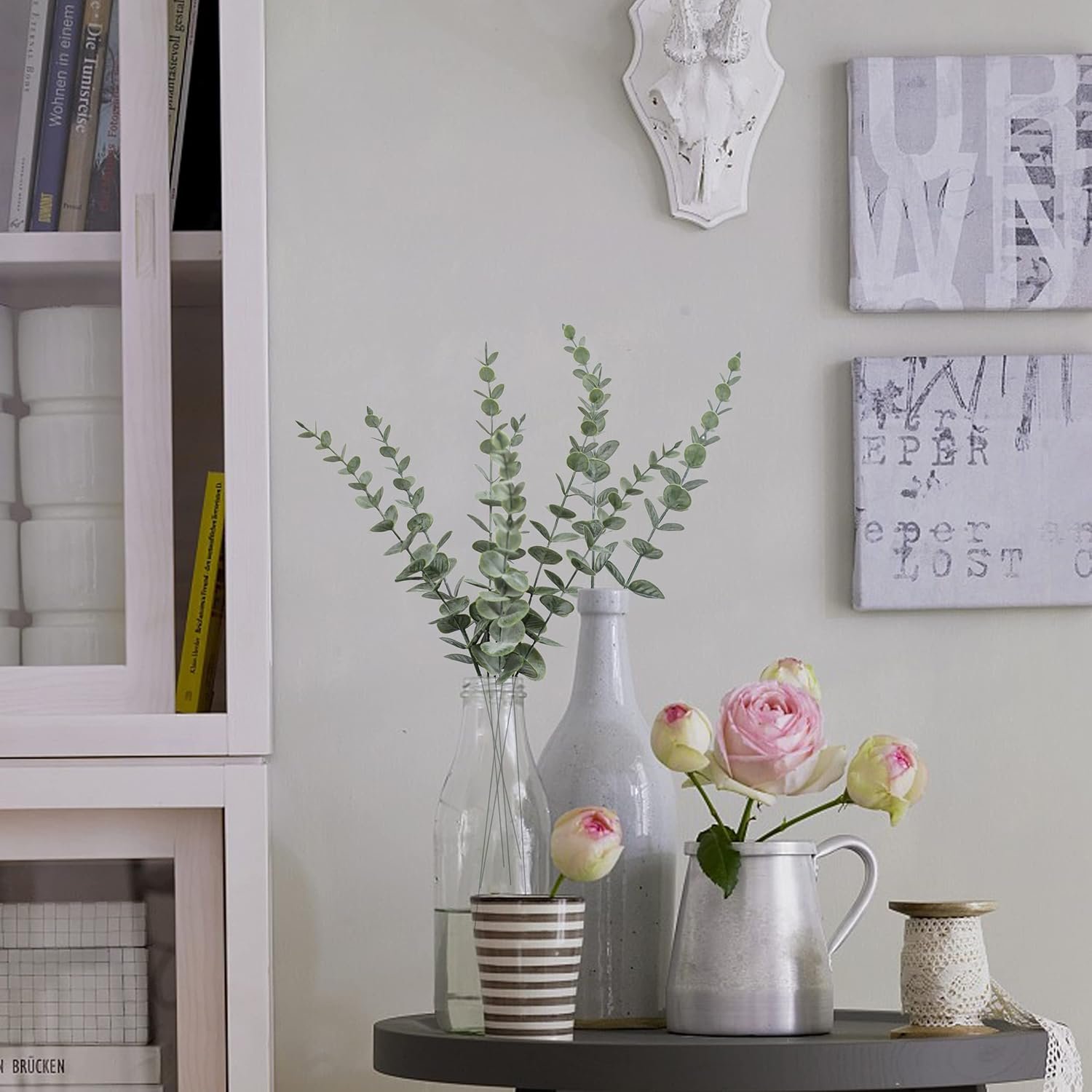 Wholesale 18pcs Artificial Eucalyptus Stems Fake Flowers for Home Office Bouquet Centerpiece Wedding Christmas Decoration Supplier