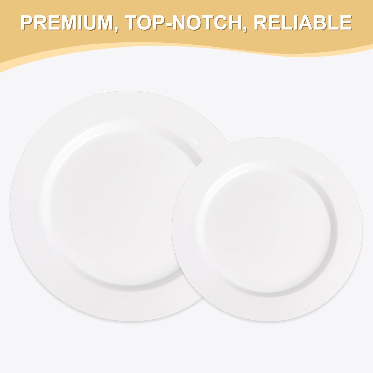 Wholesale 200 PCS White Plastic Plates Premium Heavy Duty Disposable for Party 100 Dinner Plates & 100 Salad Dessert Plates Sturdy Hard Plastic Dinnerware for Wedding Events Supplier
