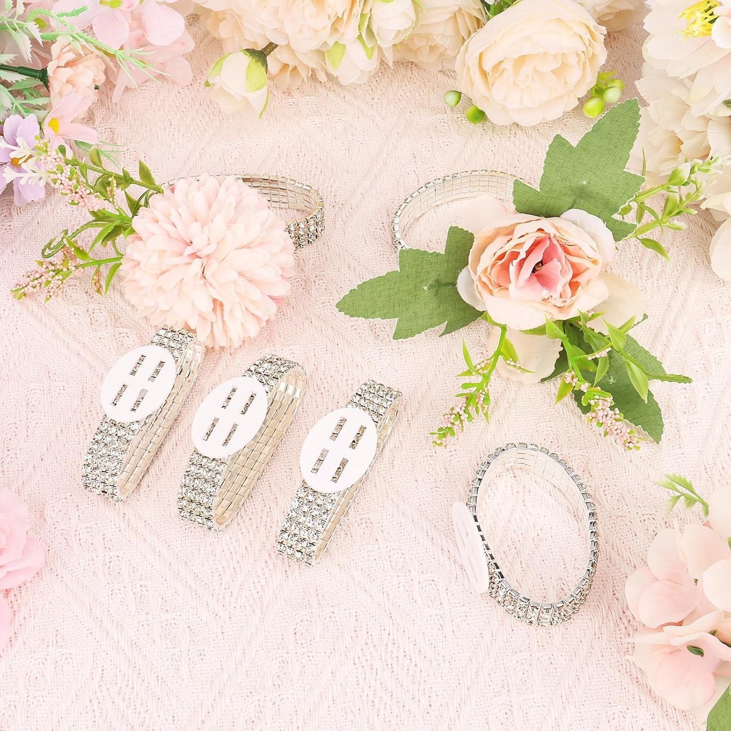 Wholesale Elastic Rhinestone Wrist Corsage Bracelets Wedding Party Prom DIY Supplies Supplier