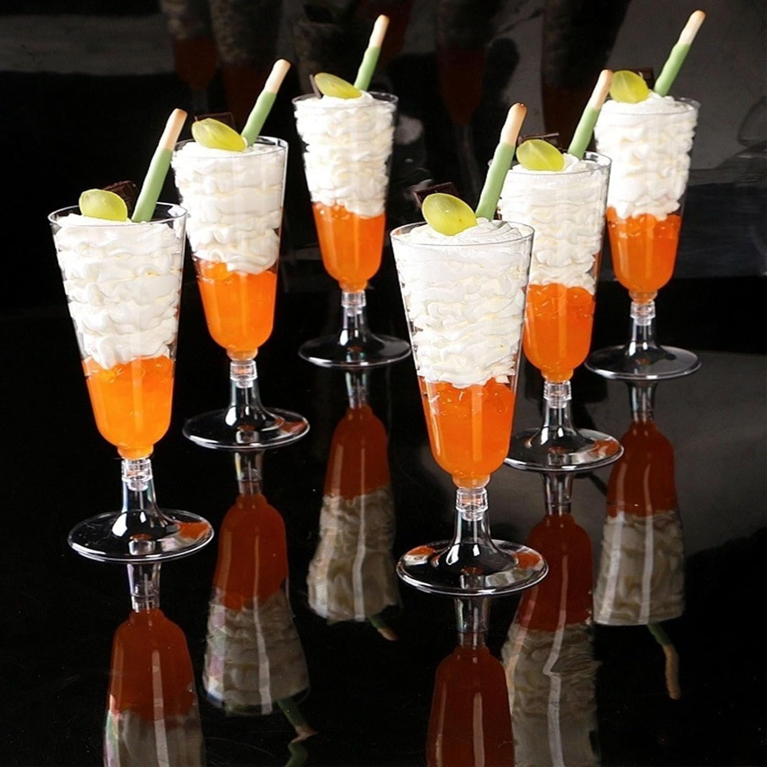 Wholesale Plastic Champagne Flutes 25 Pack Disposable 5 Oz Clear Wine Glasses for Party Events Supplier