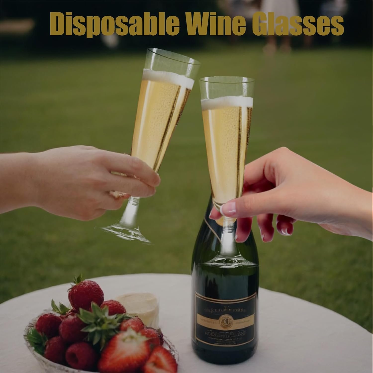 Wholesale Plastic Champagne Flutes 25 Pack Disposable 5 Oz Clear Wine Glasses for Party Events Supplier