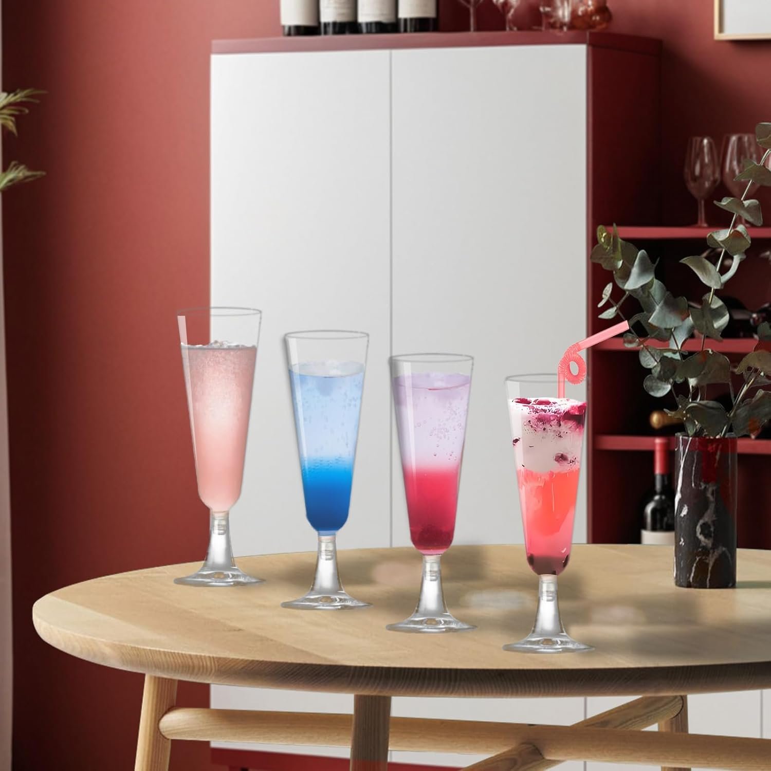 Wholesale Plastic Champagne Flutes 25 Pack Disposable 5 Oz Clear Wine Glasses for Party Events Supplier